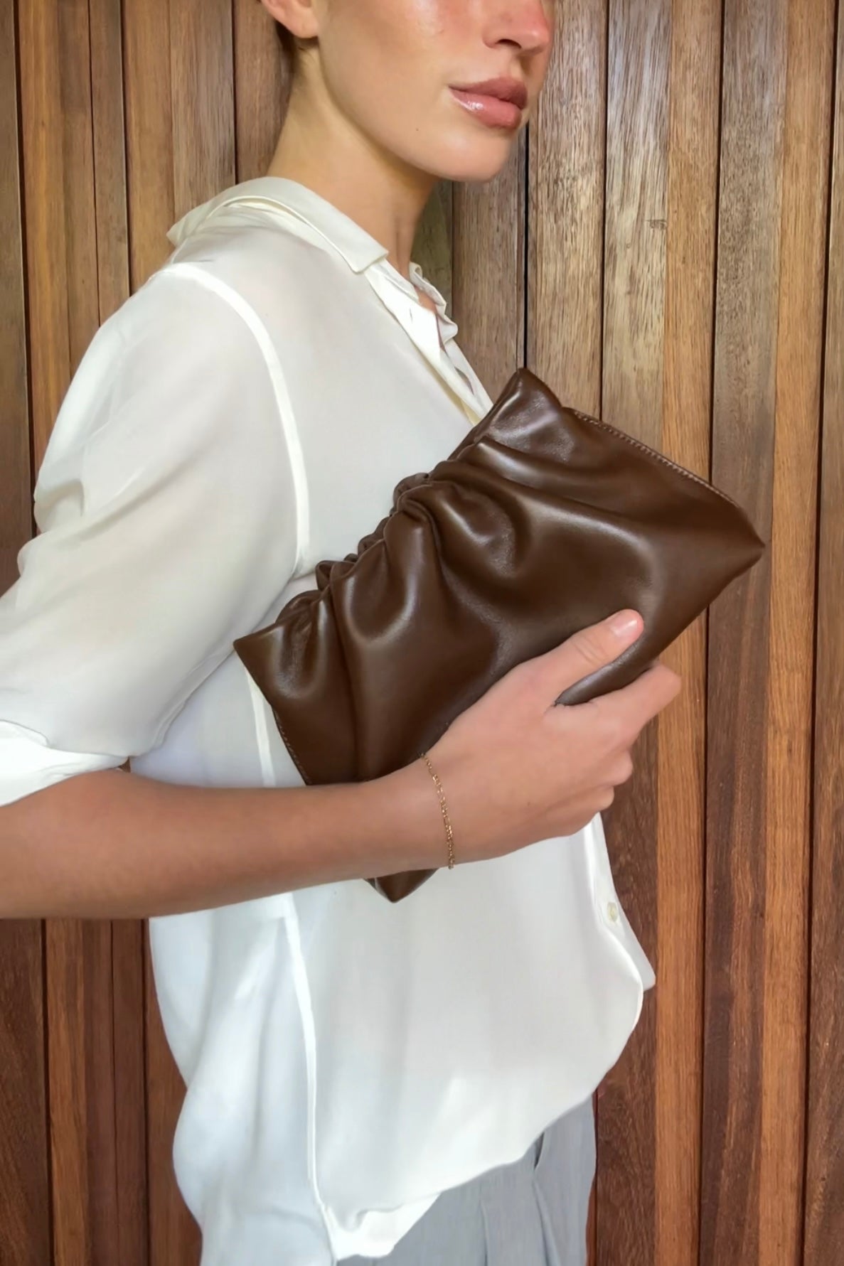 Midi Puffa in Smooth Chestnut