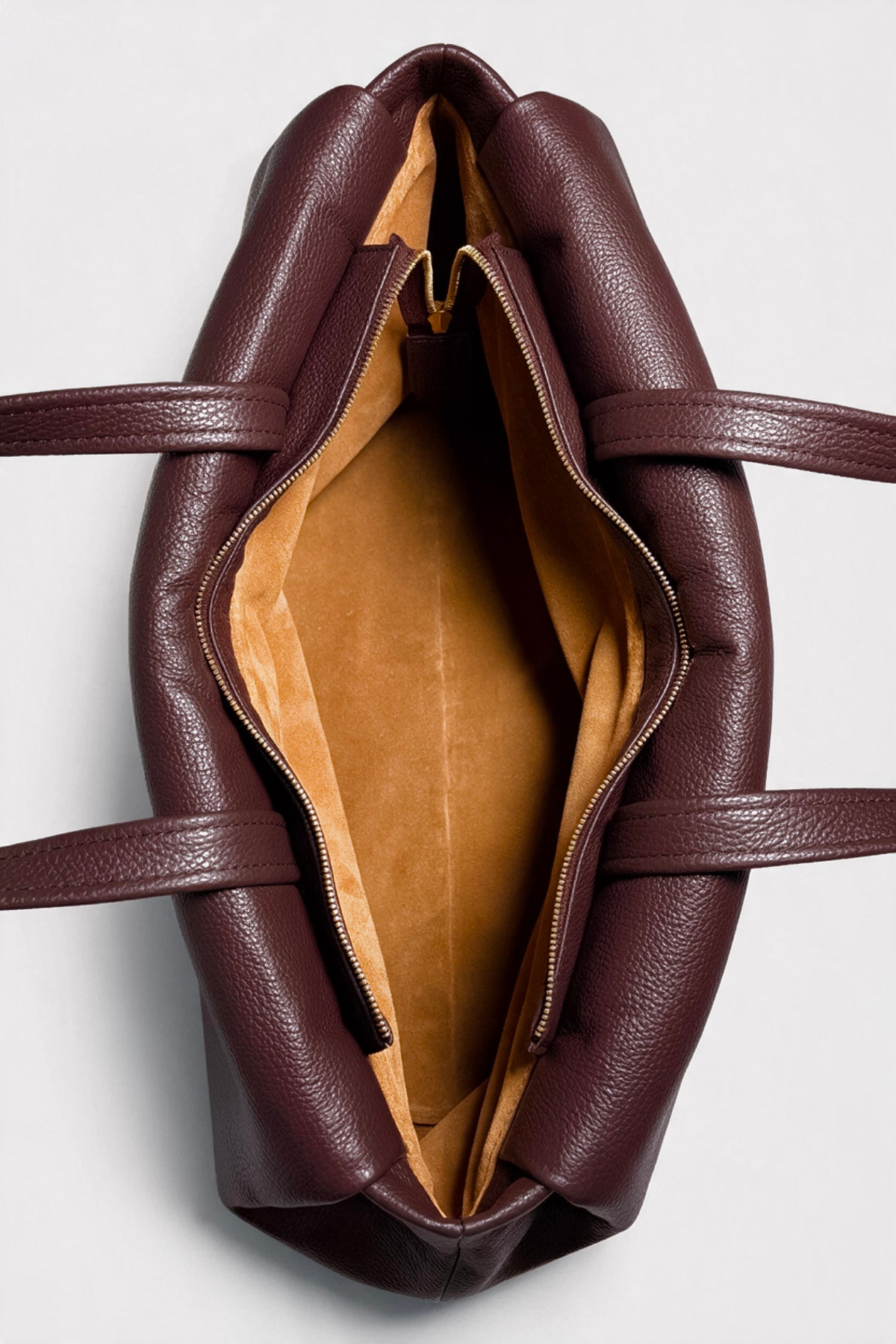 Inverted Fold Tote Bag in Grain Burgundy