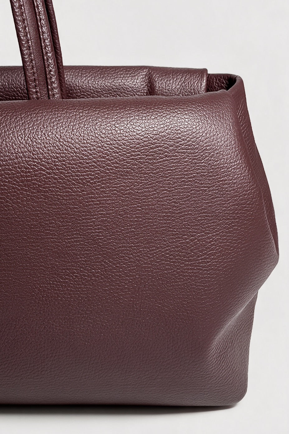 Inverted Fold Tote Bag in Grain Burgundy