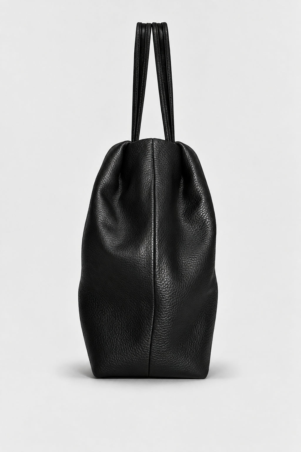Inverted Fold Tote Bag in Grain Black