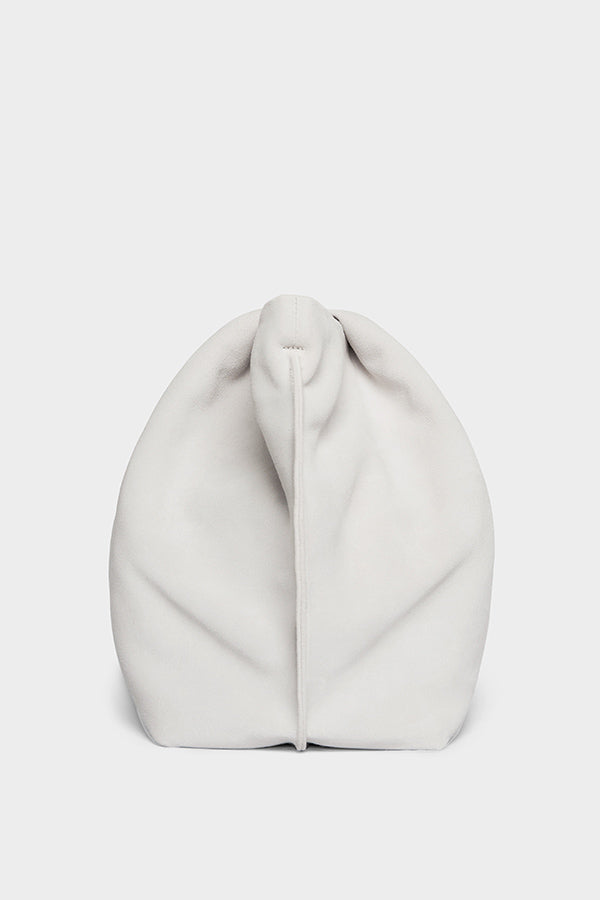 Fold Clutch in Suede White