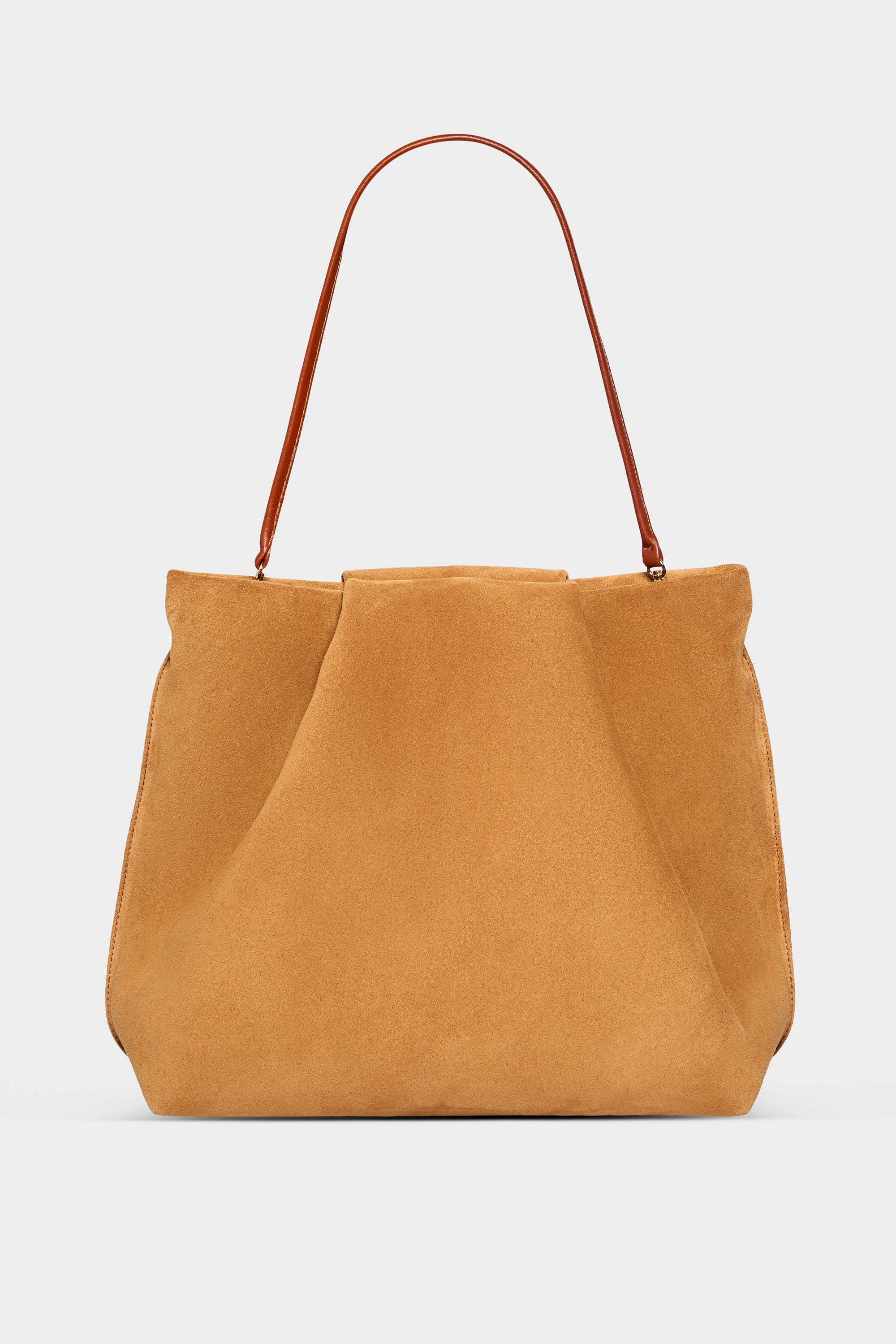 Large Fold Clutch in Suede Tan