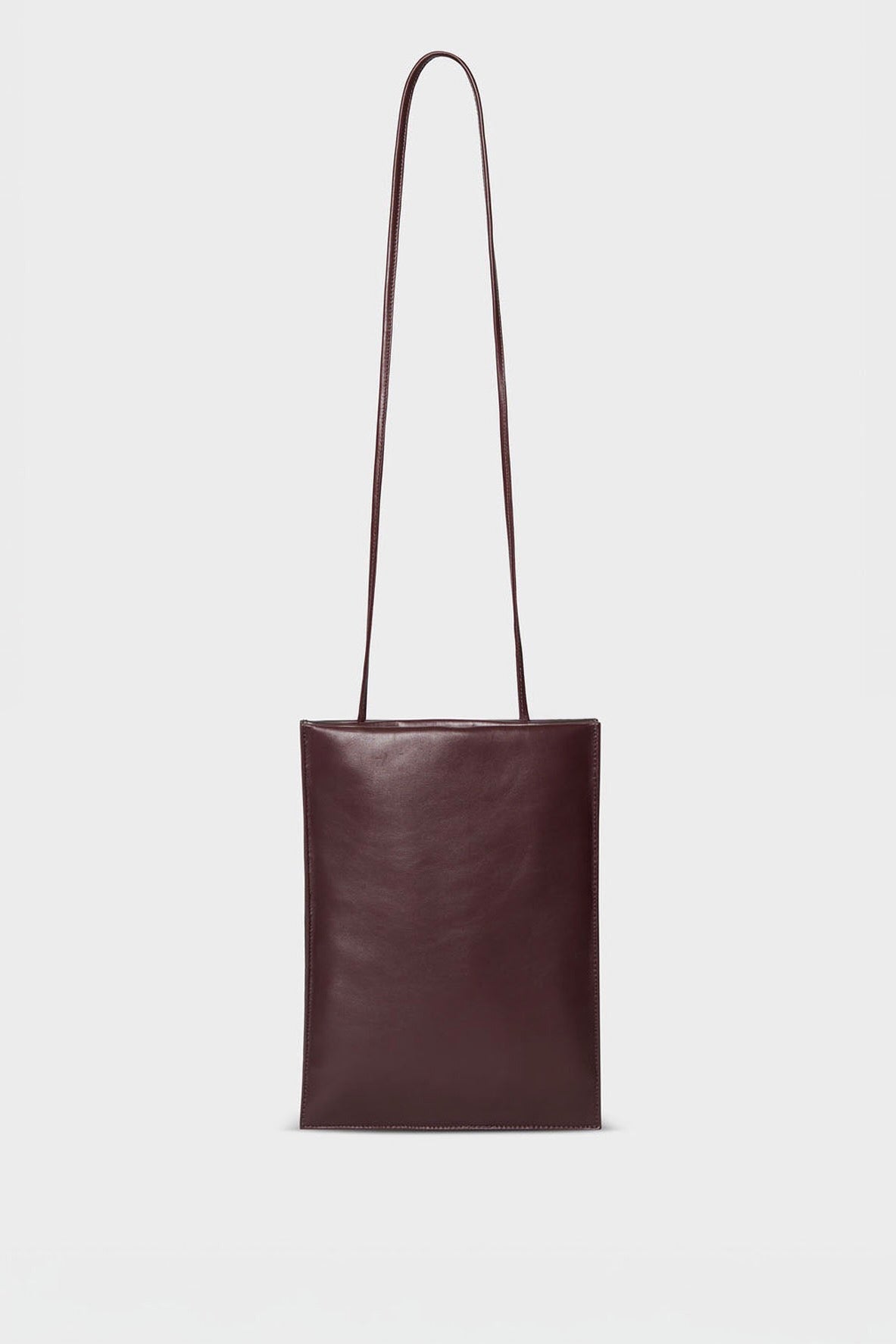 Large Flat Bag in Dark Brown and Burgundy