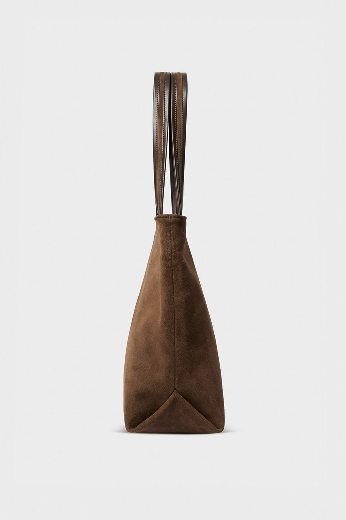 Large Simple Fold Tote in Suede Chestnut