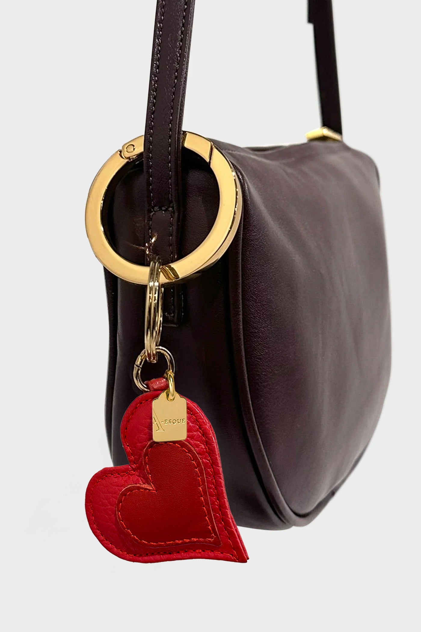 My Heart Keyring in Grain Red