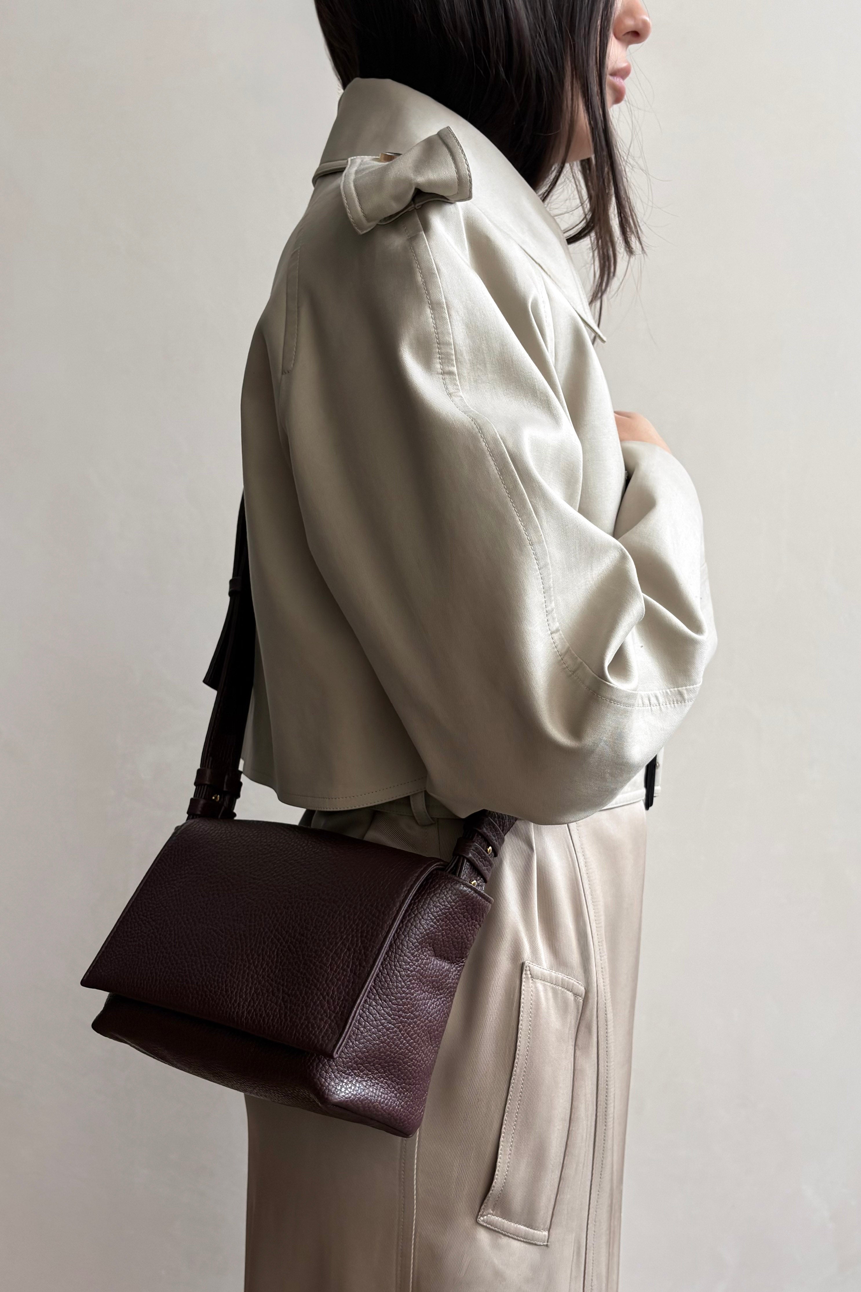 Encase Satchel in Grain Burgundy