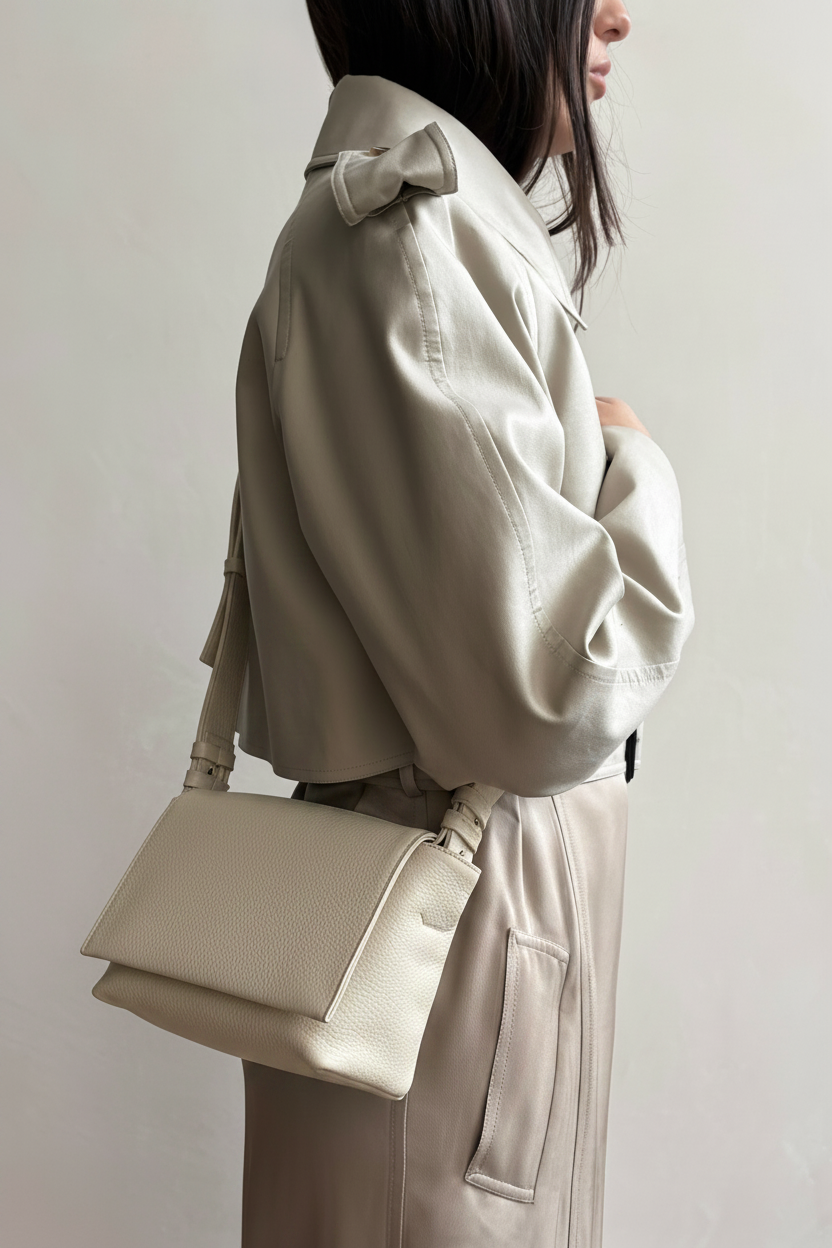 Encase Satchel in Grain White Wash