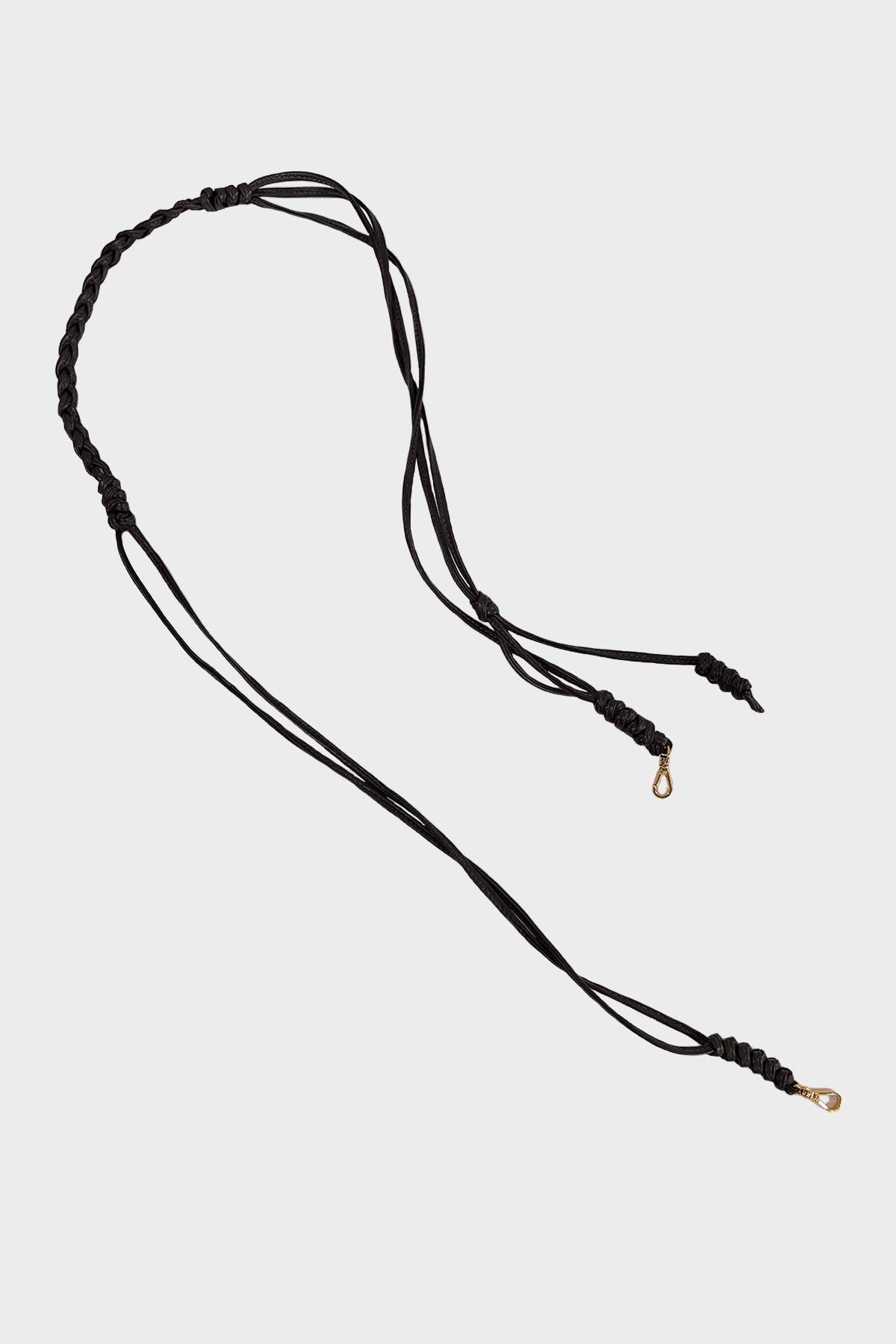 Long Braided Strap in Smooth Black