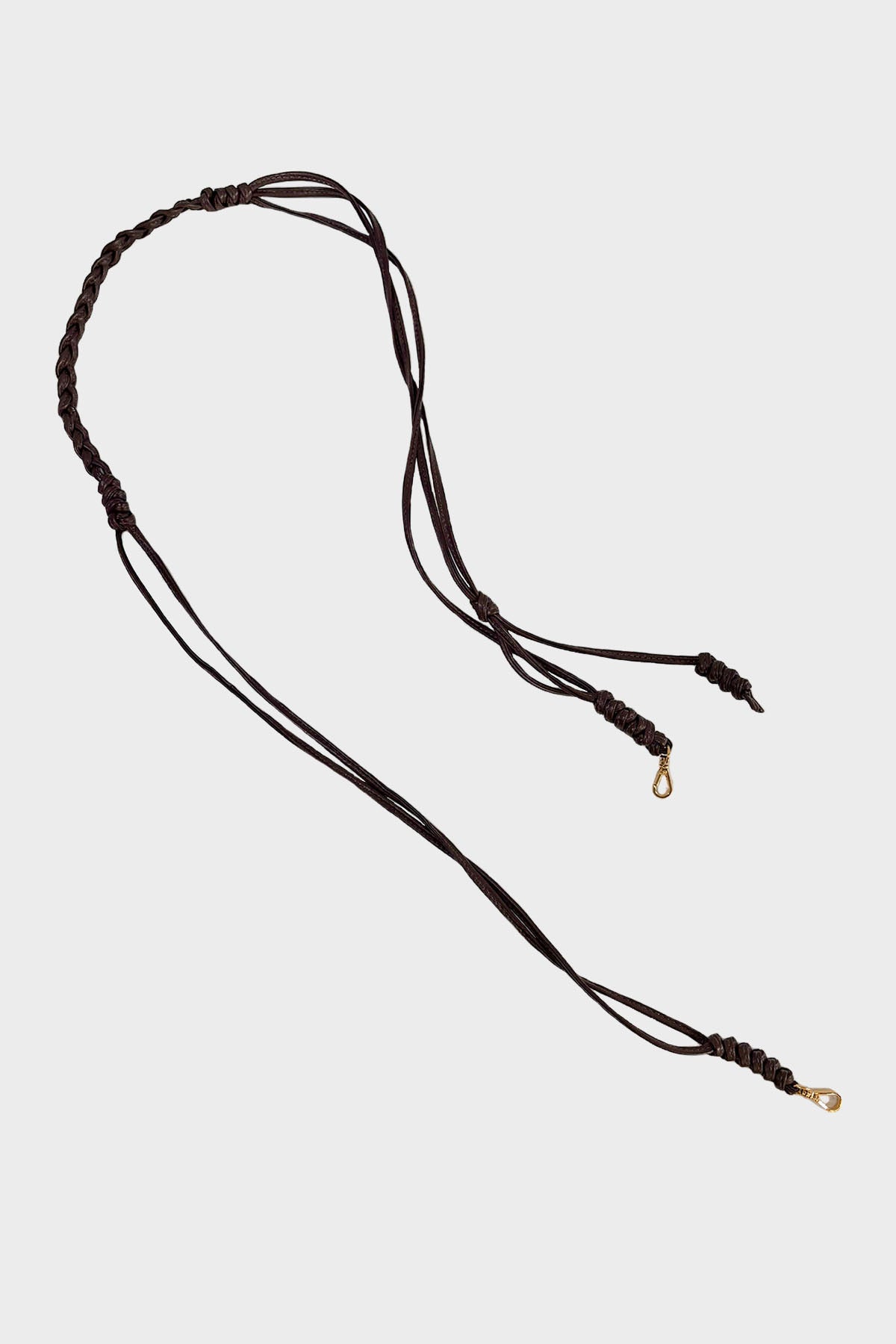 Long Braided Strap in Smooth Dark Brown