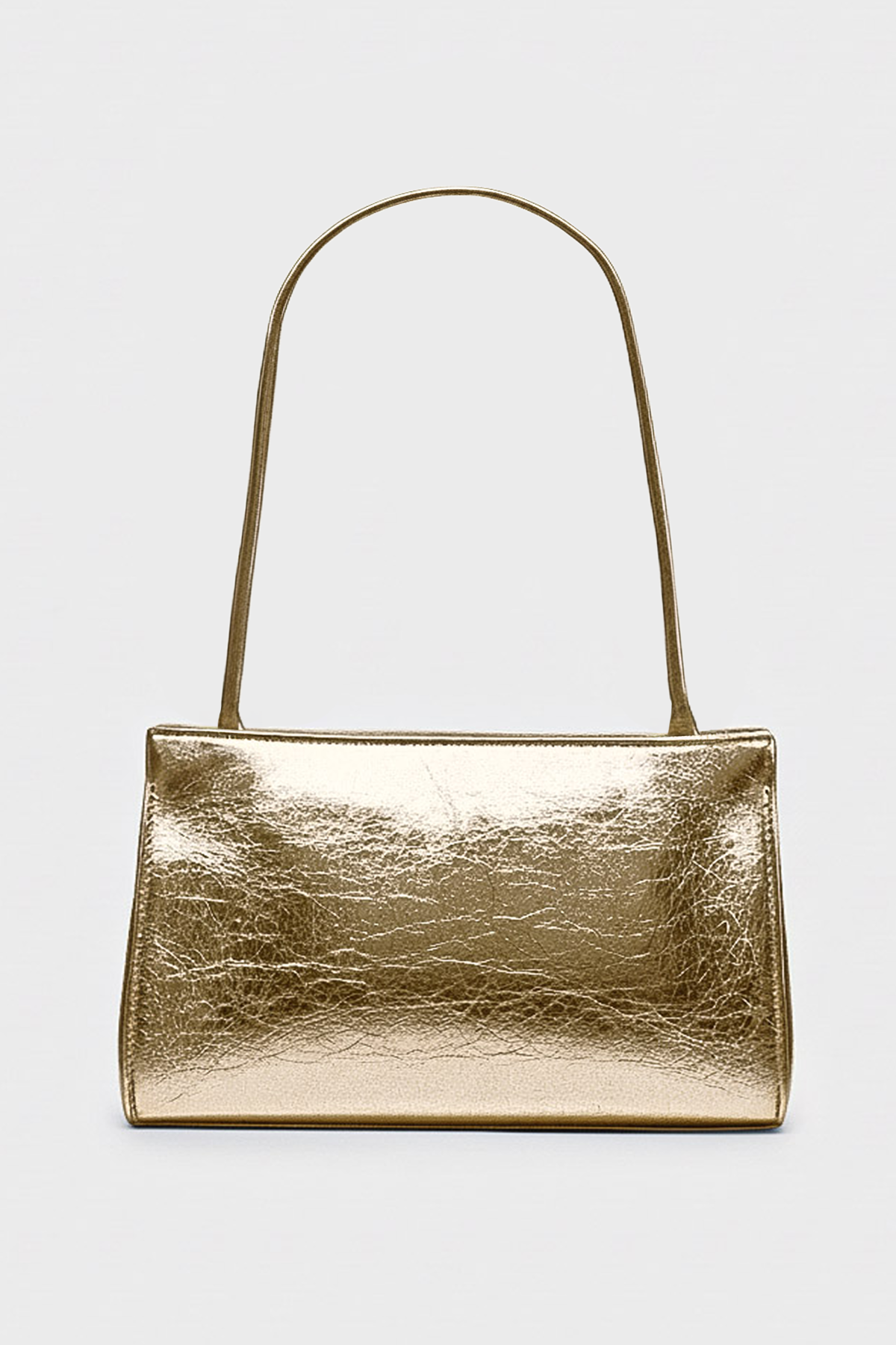 Teardrop Clutch in Metallic Gold