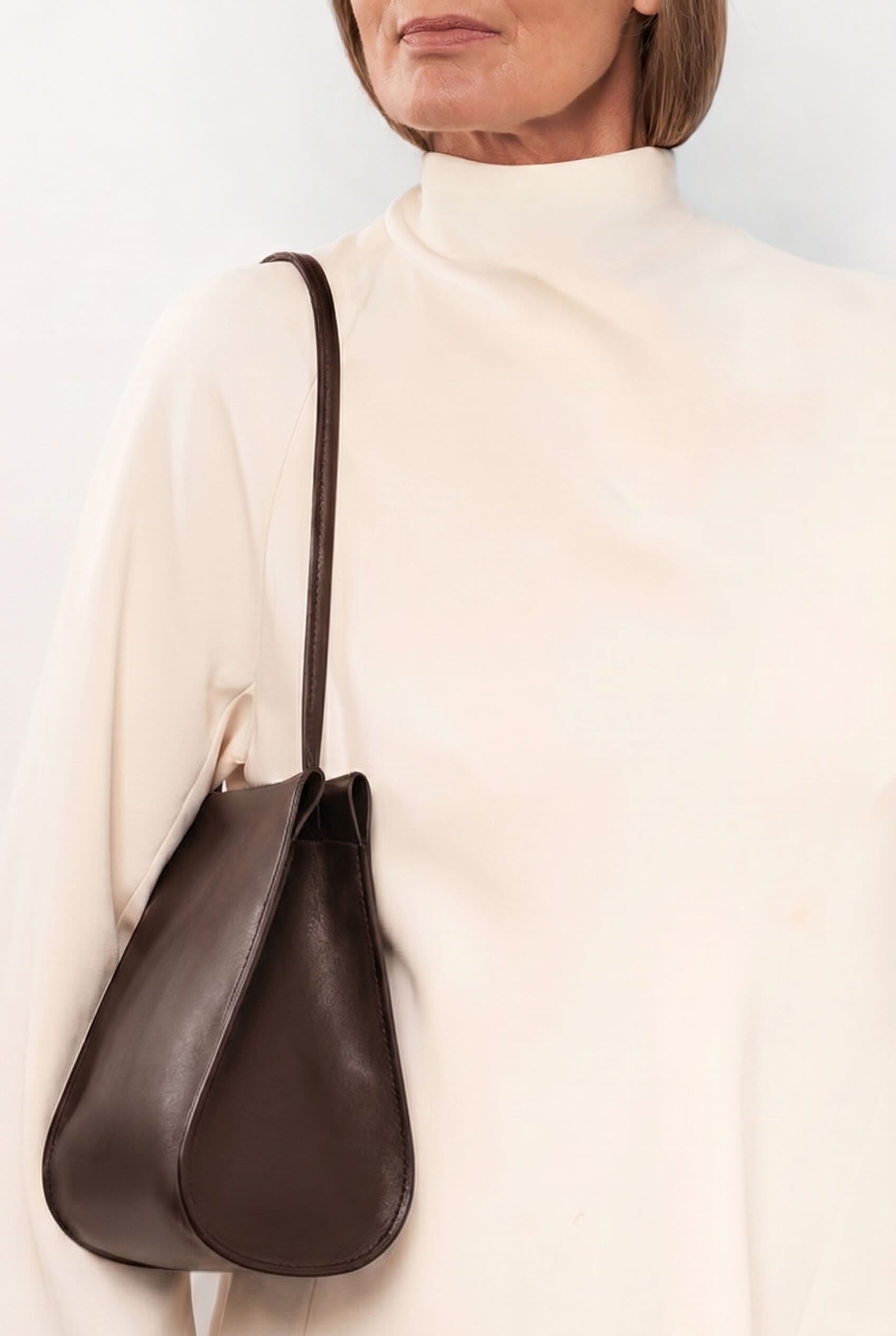 Teardrop Clutch in Smooth Dark Brown