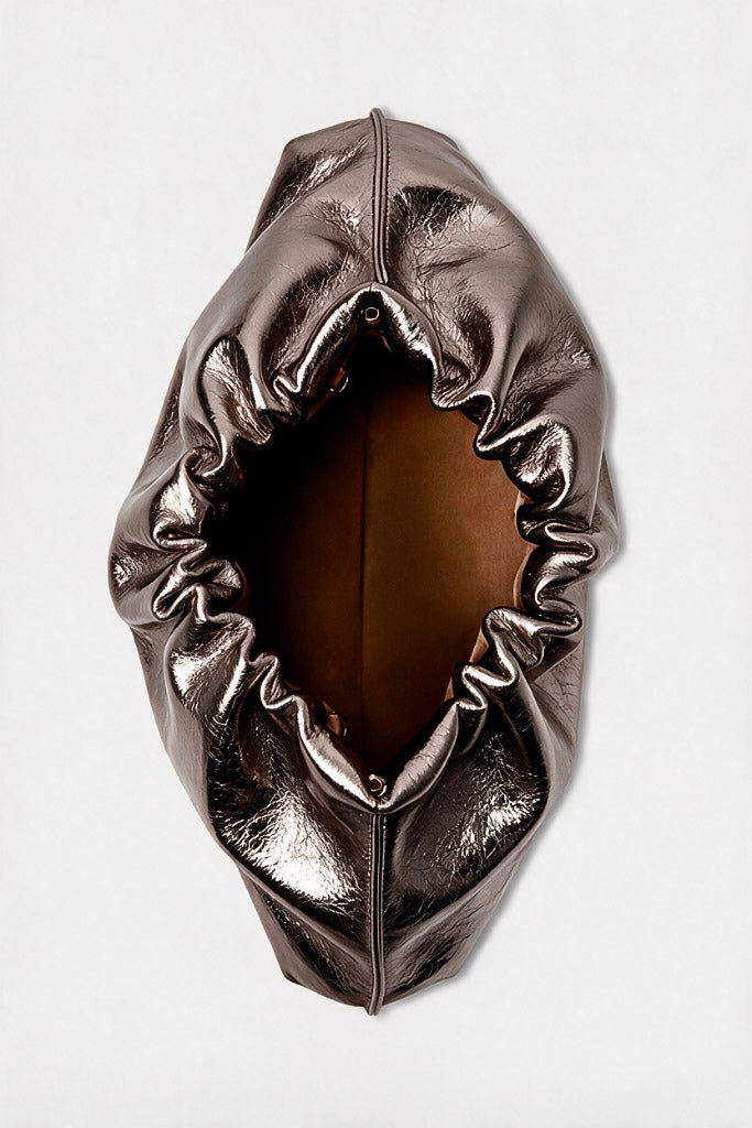 Midi Cloud Bag in Metallic Brown