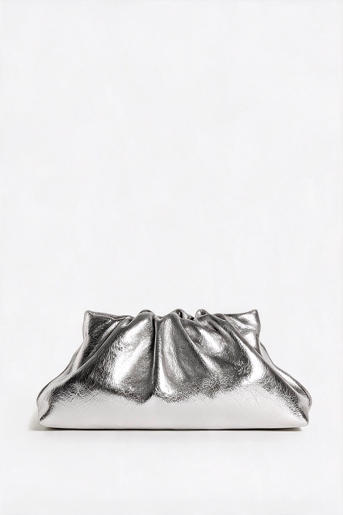 Midi Cloud Bag in Metallic Silver
