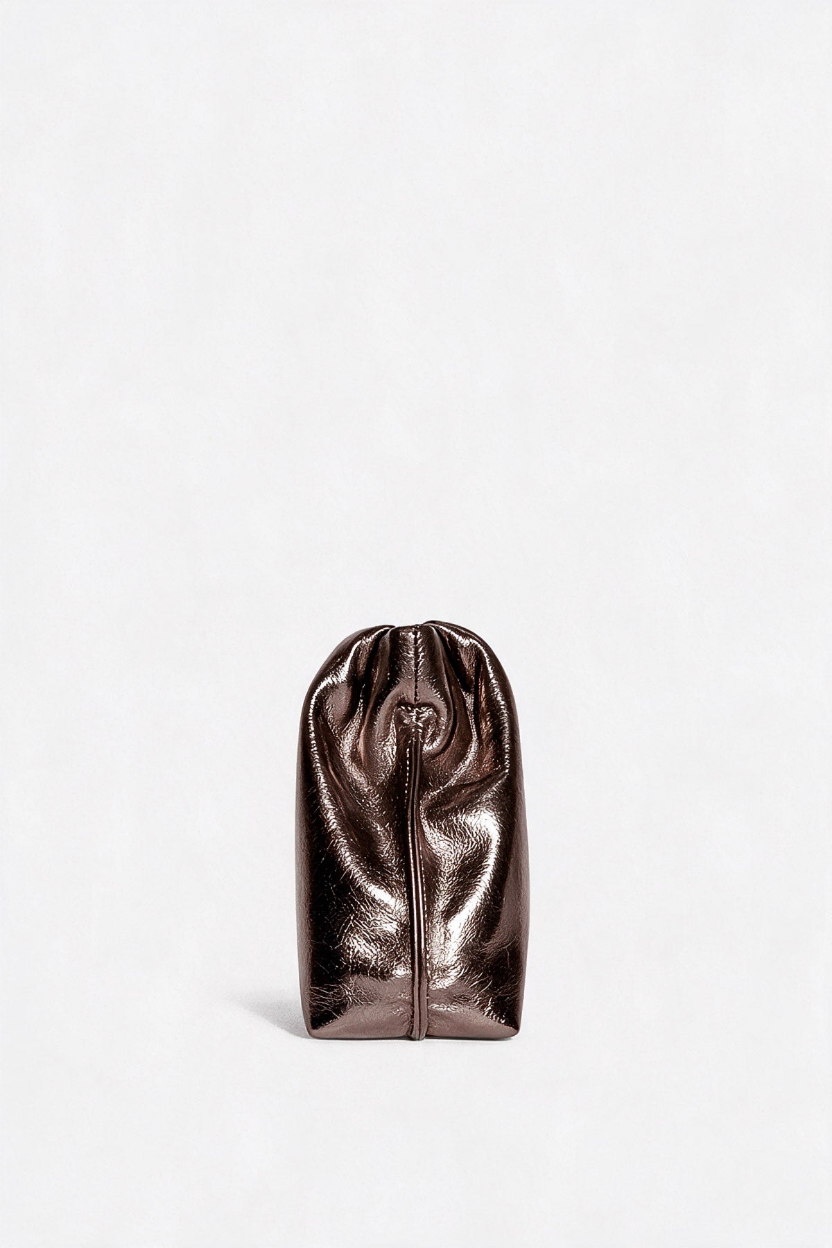 Midi Curve Clutch in Metallic Brown