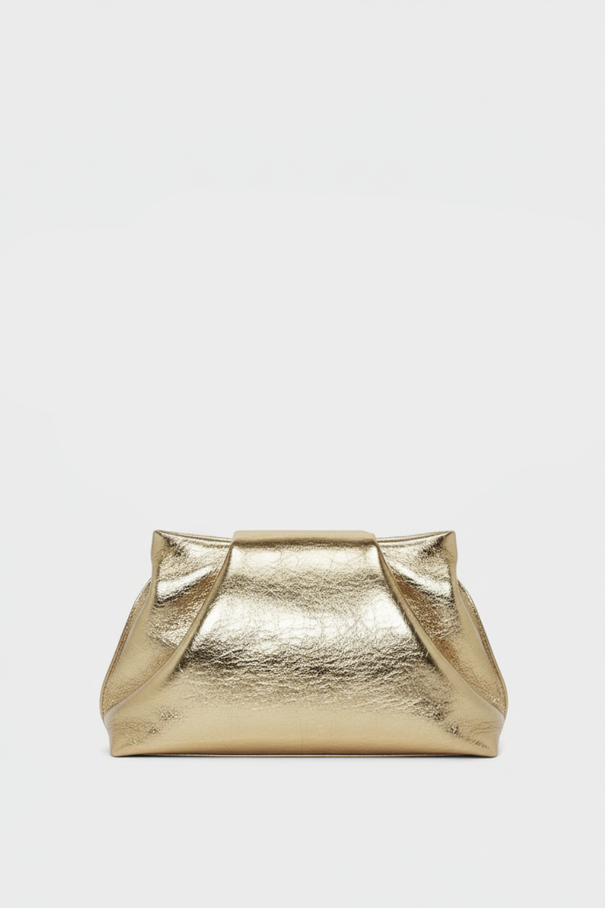 Midi Fold Clutch in Metallic Gold
