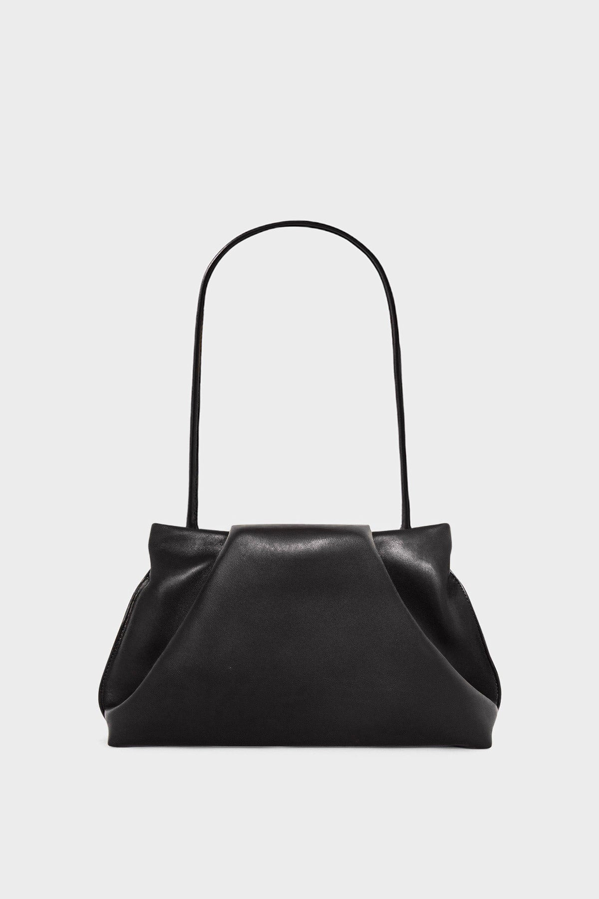 Midi Fold Clutch in Smooth Black