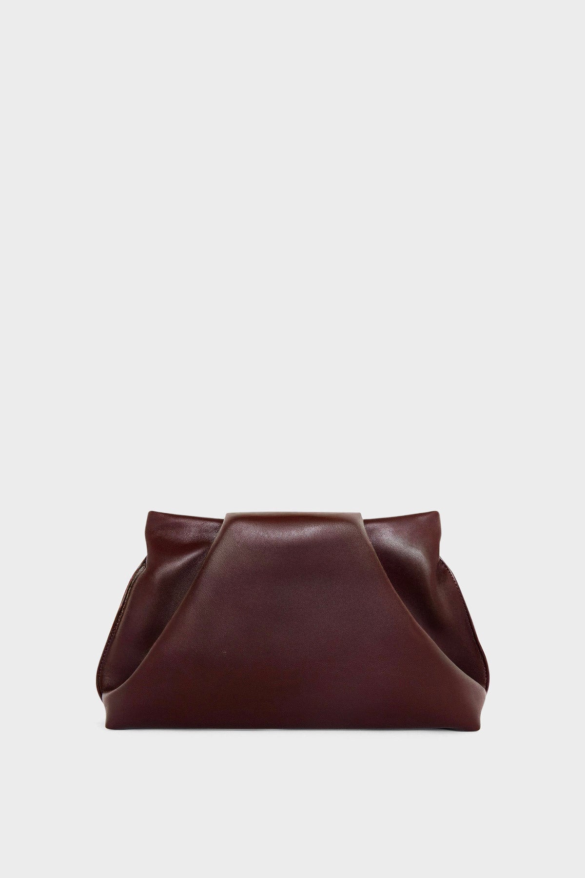 Midi Fold Clutch in Smooth Burgundy
