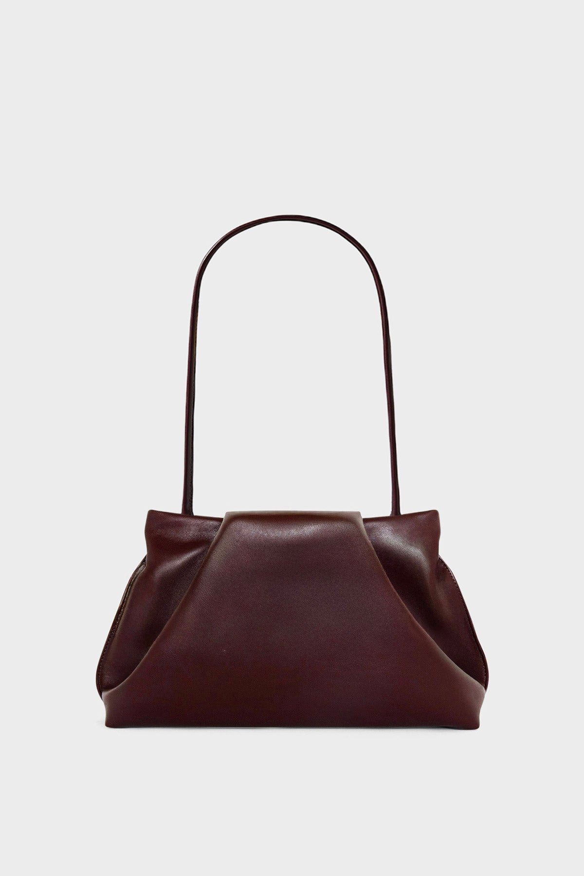 Midi Fold Clutch in Smooth Burgundy