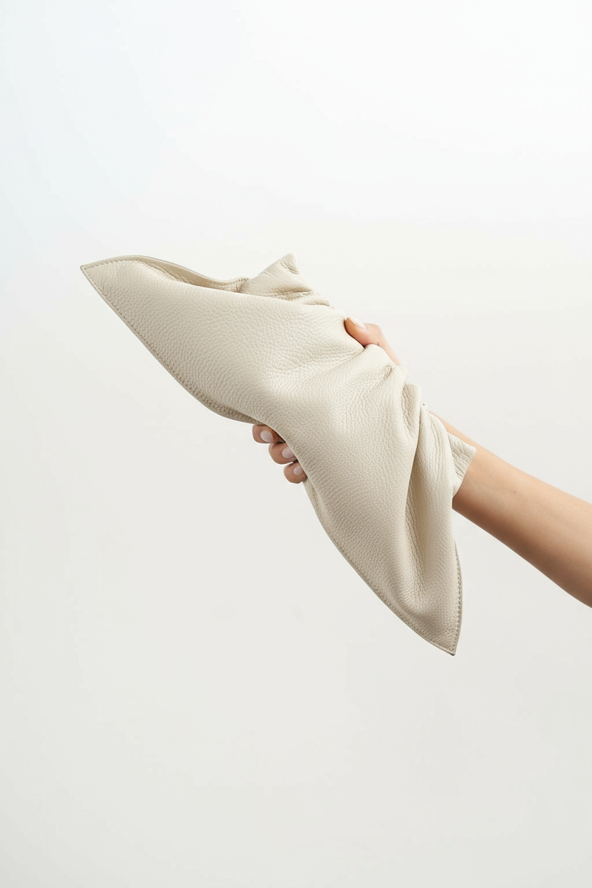 Mini Cloud Clutch in Grain White Wash