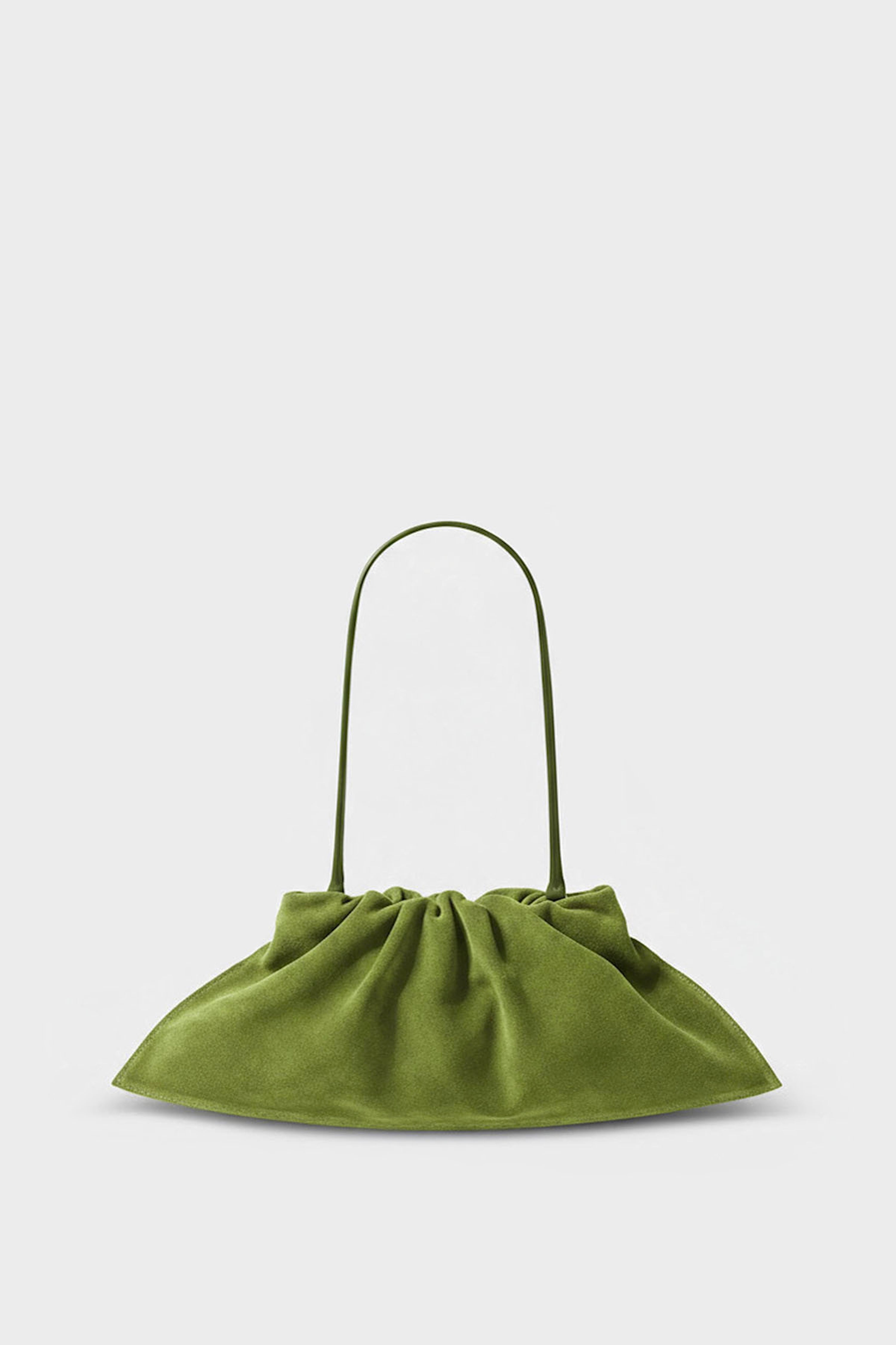 Mini Cloud Clutch in Suede Matcha