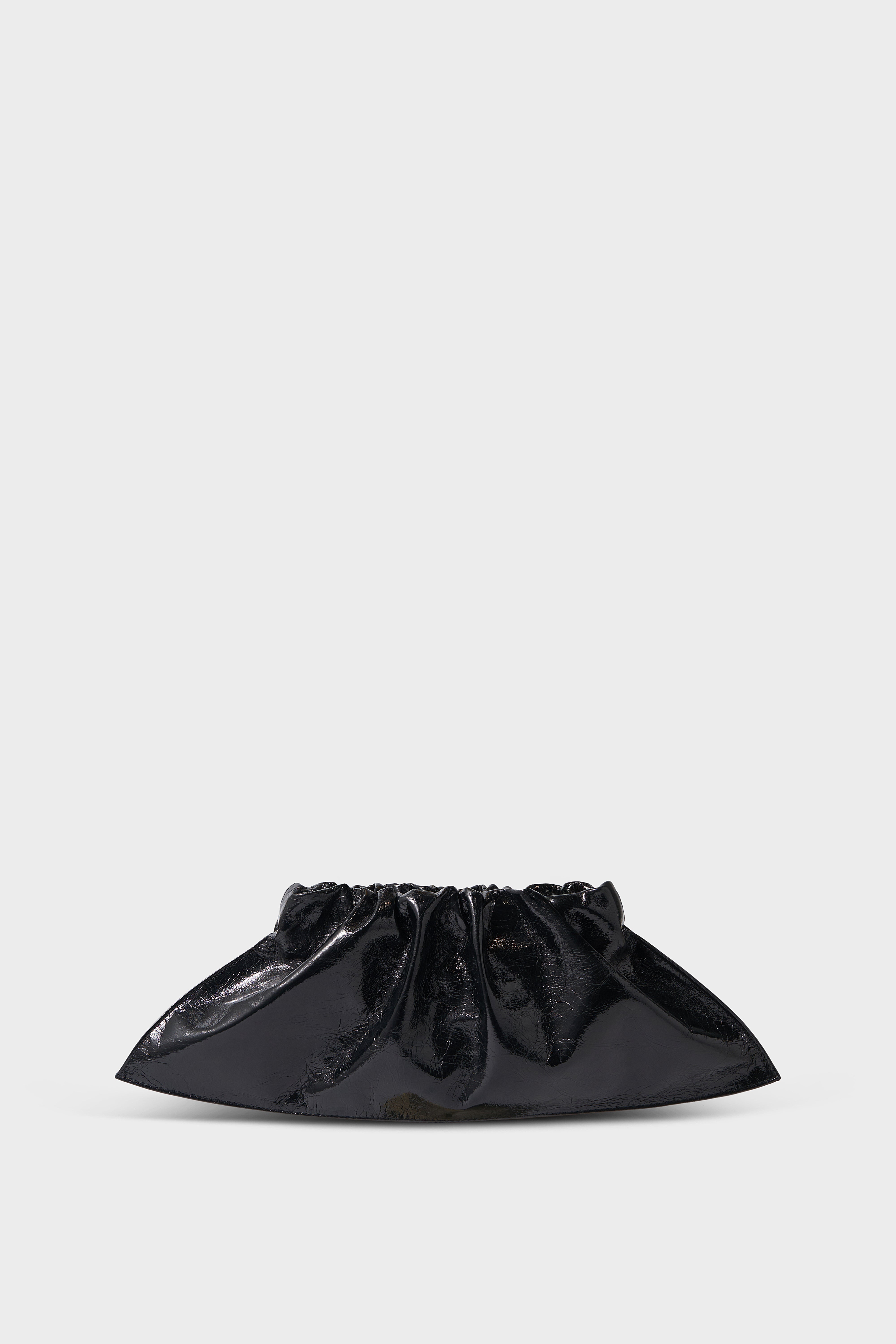 Mini Cloud Clutch in Metallic Black