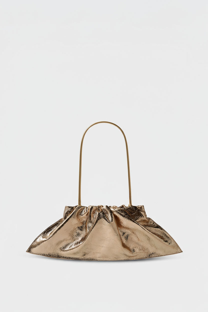 Mini Cloud Clutch in Metallic Gold