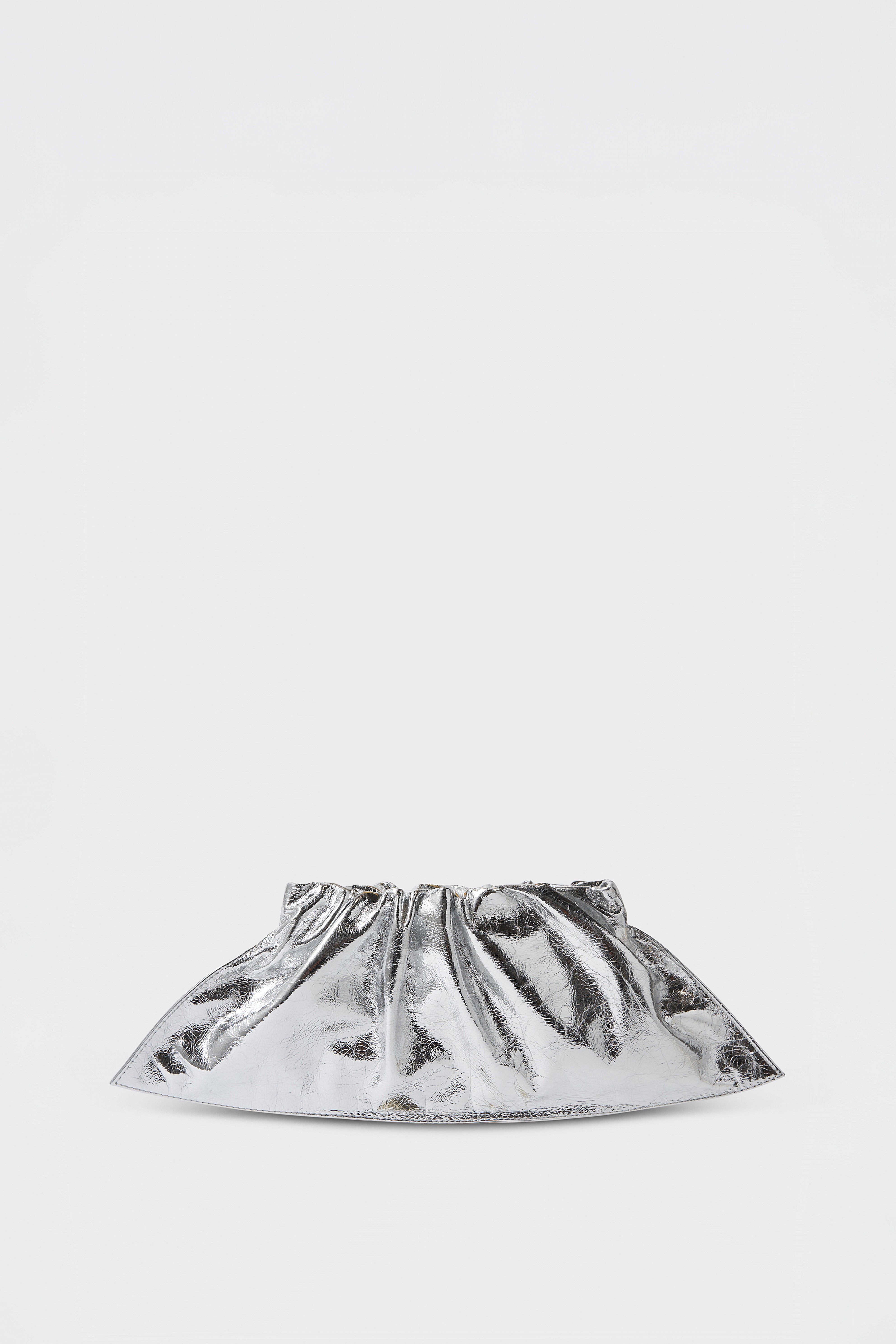 Mini Cloud Clutch in Metallic Silver