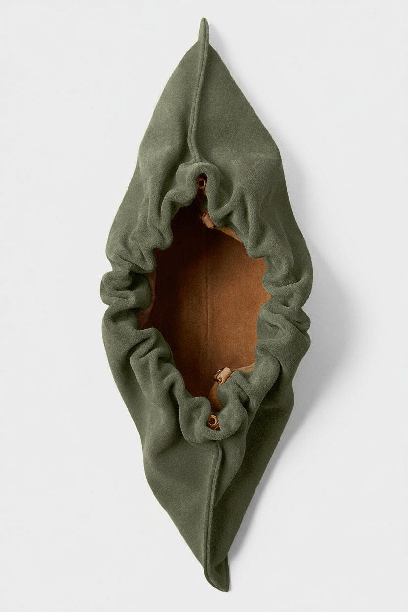 Mini Cloud Clutch in Suede Forest