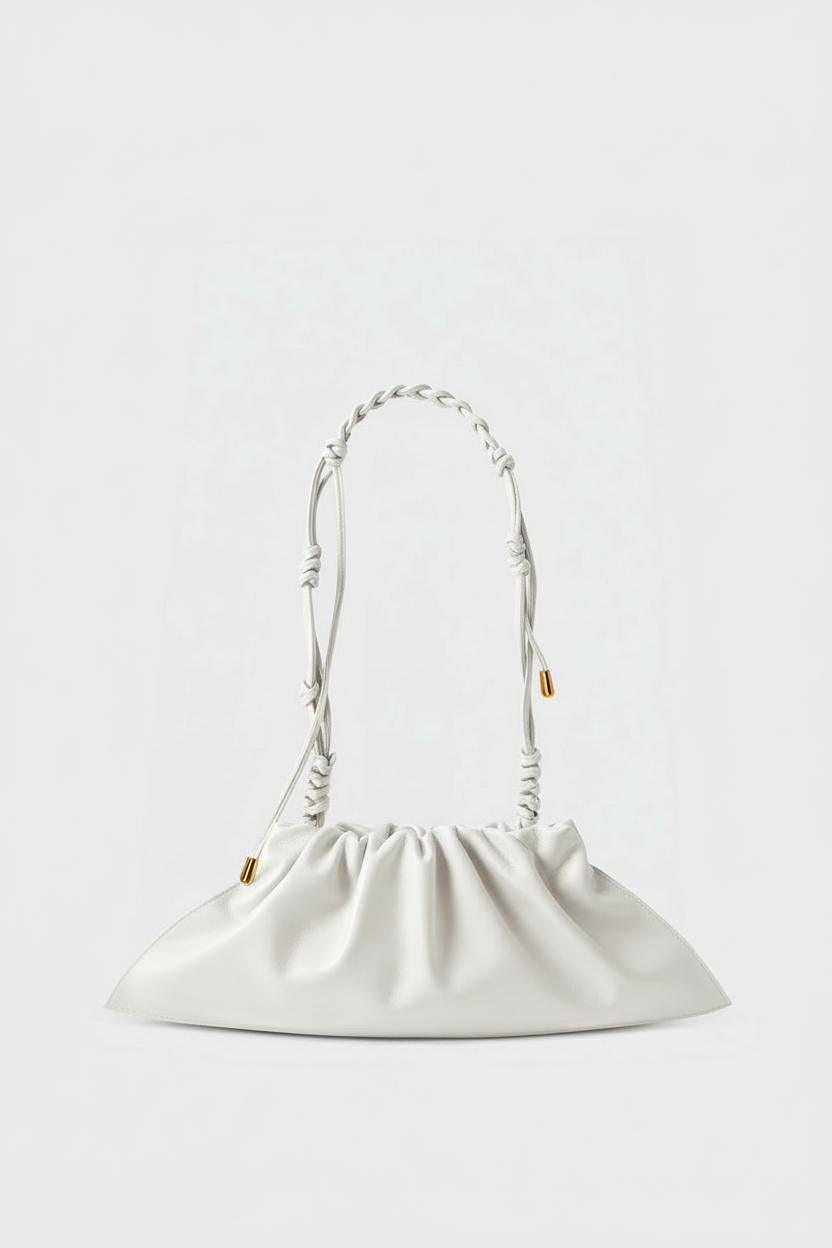 Short Braided Strap in Smooth Off White