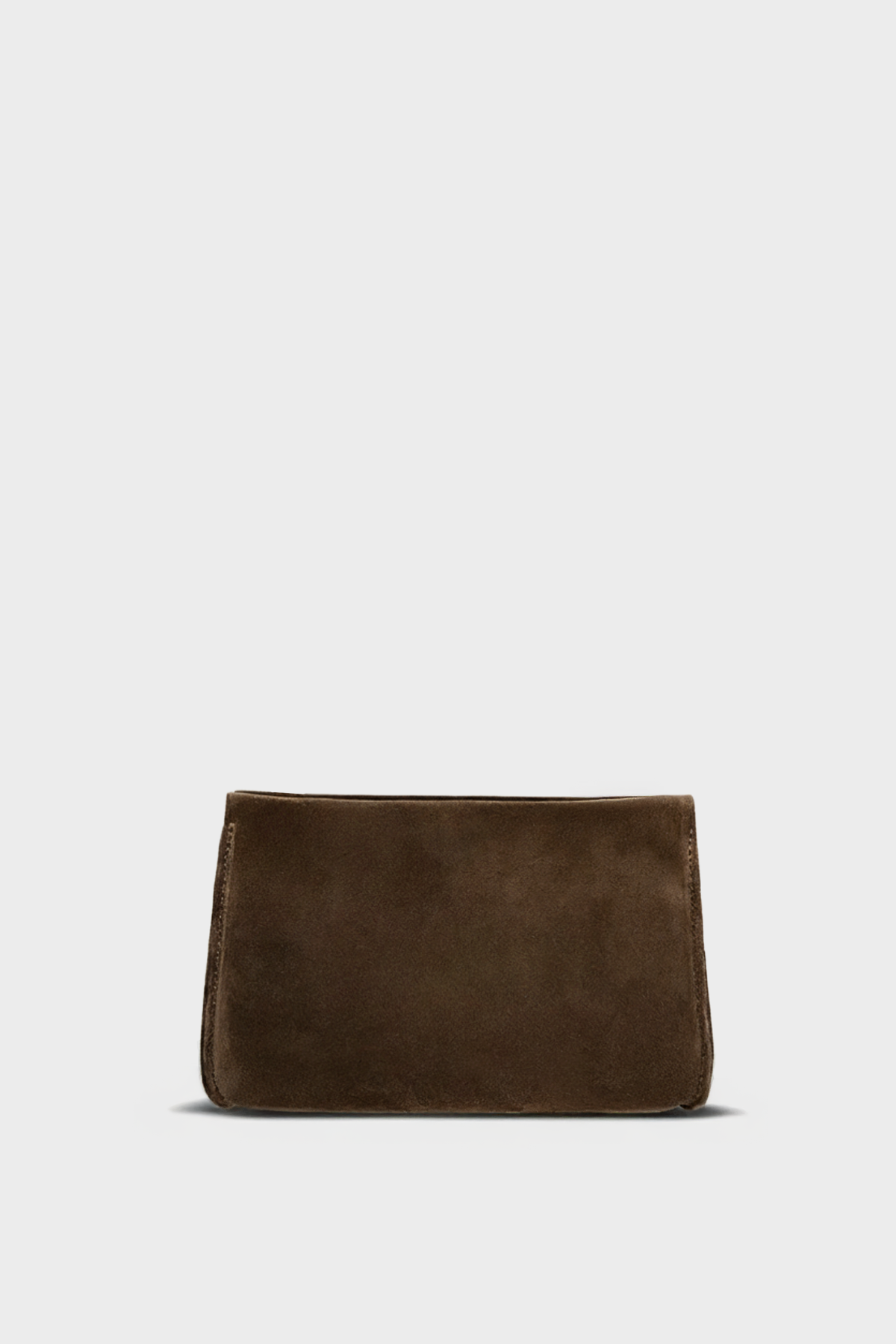 Mini Teardrop Clutch in Suede Chestnut