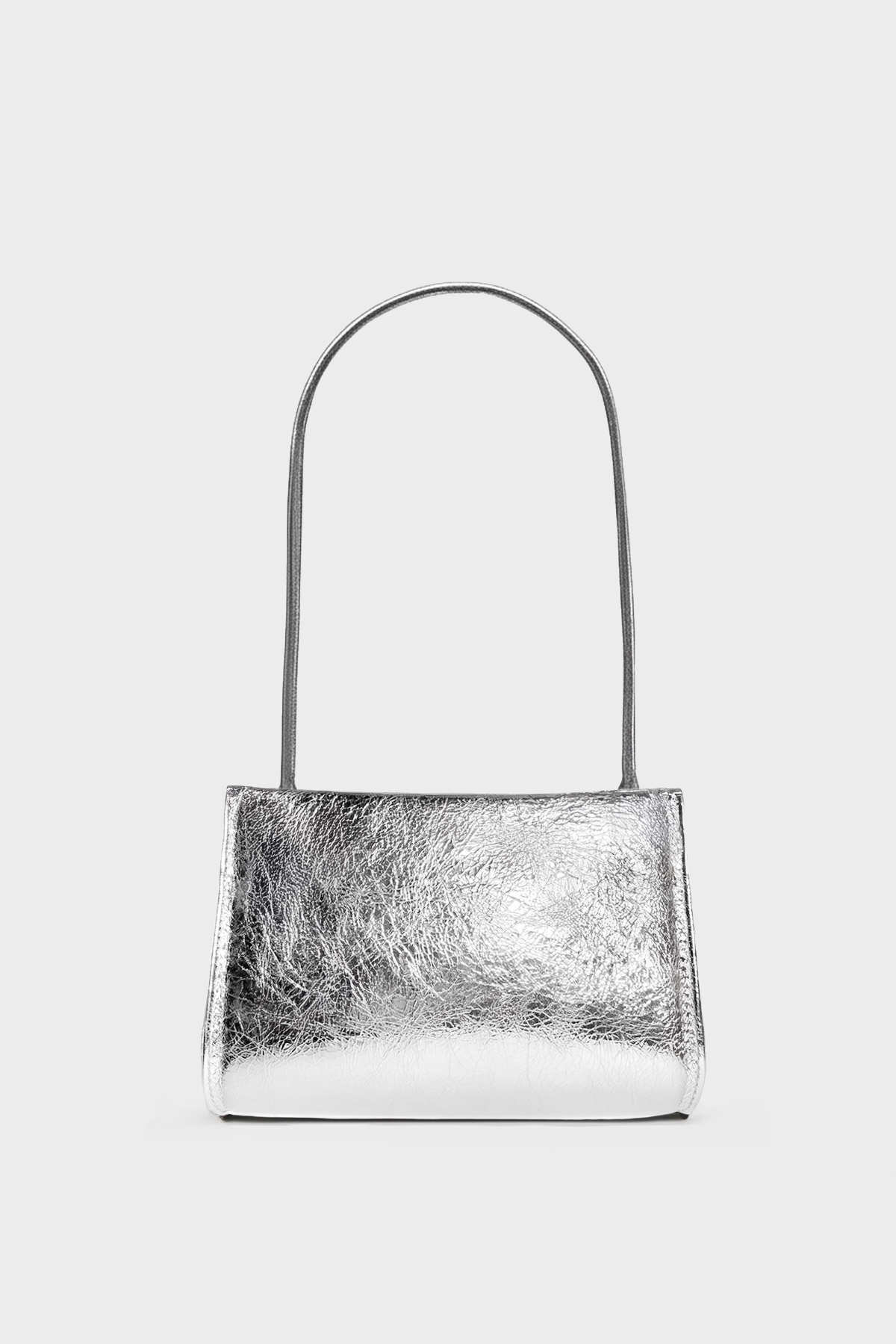 Mini Teardrop Clutch in Metallic Silver