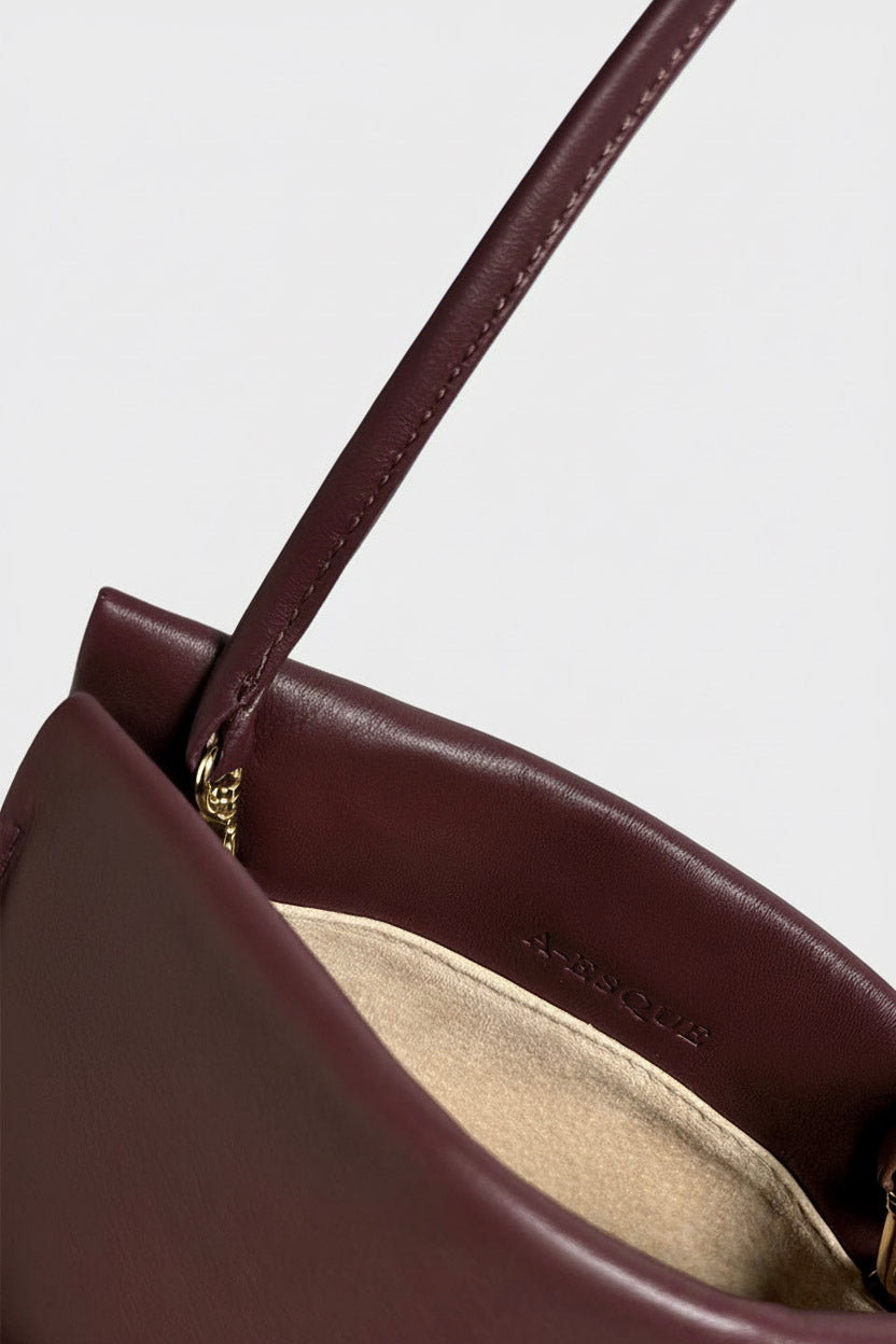 Mini Teardrop Clutch in Smooth Burgundy