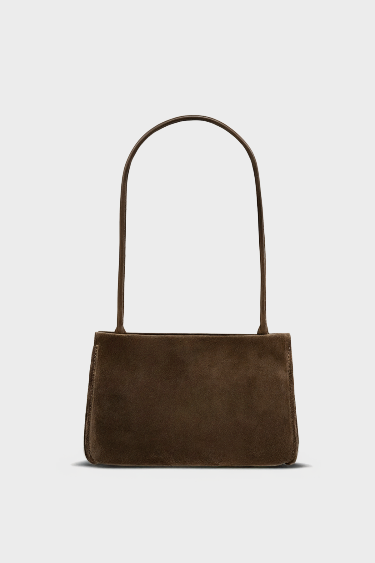 Mini Teardrop Clutch in Suede Chestnut