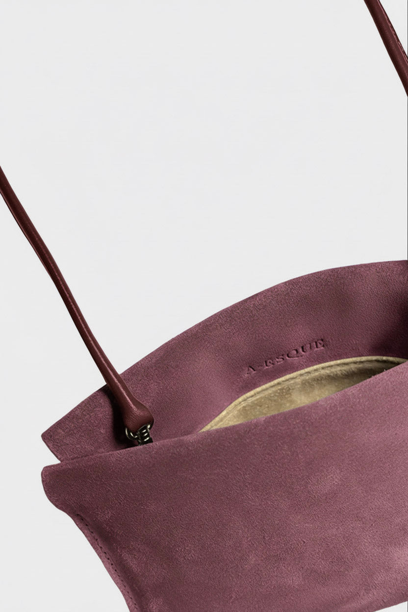 Mini Teardrop Clutch in Suede Plum