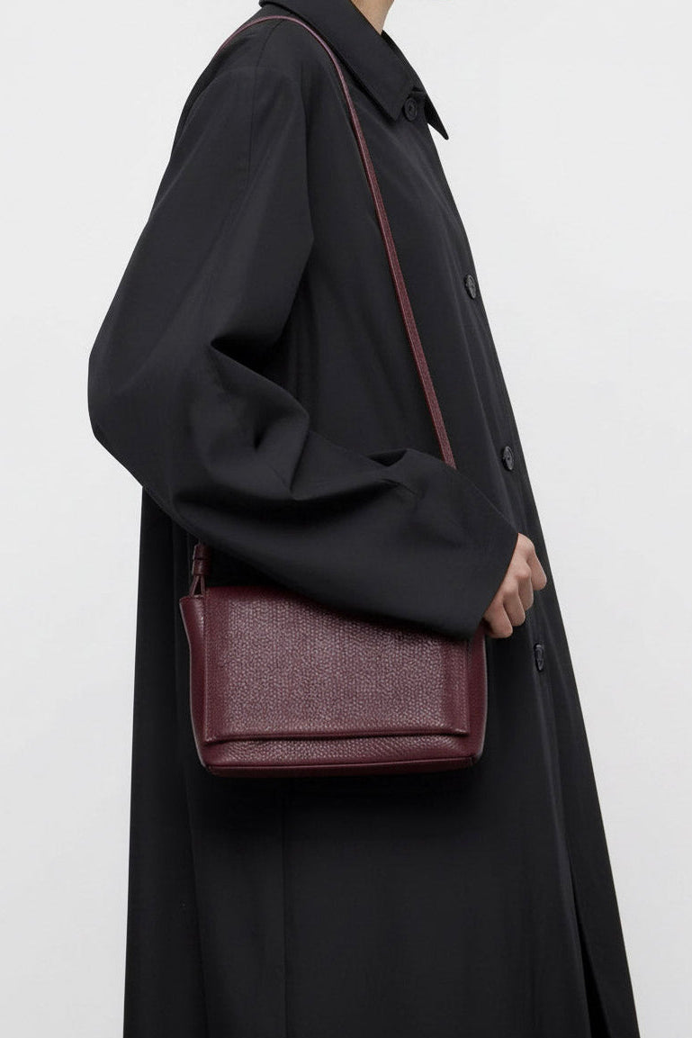 Encase Satchel in Grain Burgundy