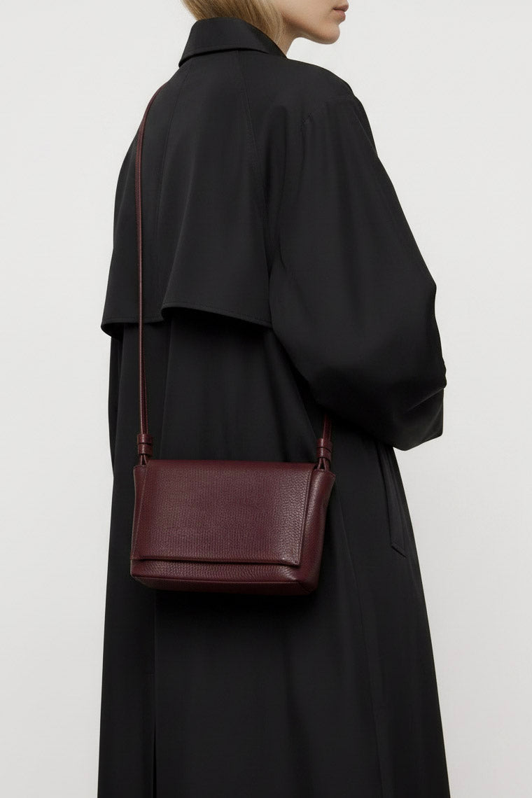 Encase Satchel in Grain Burgundy