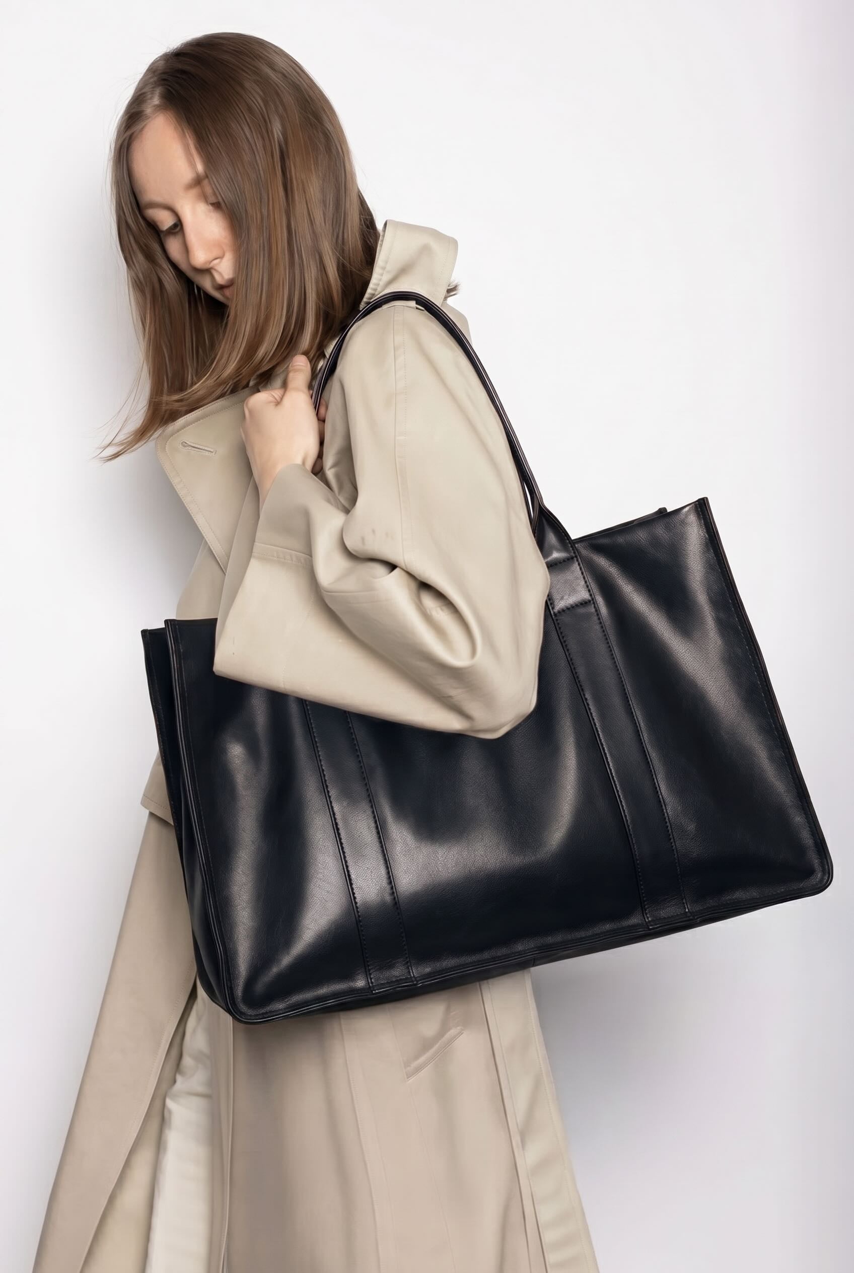 Original Grocer Tote Bag in Smooth Black