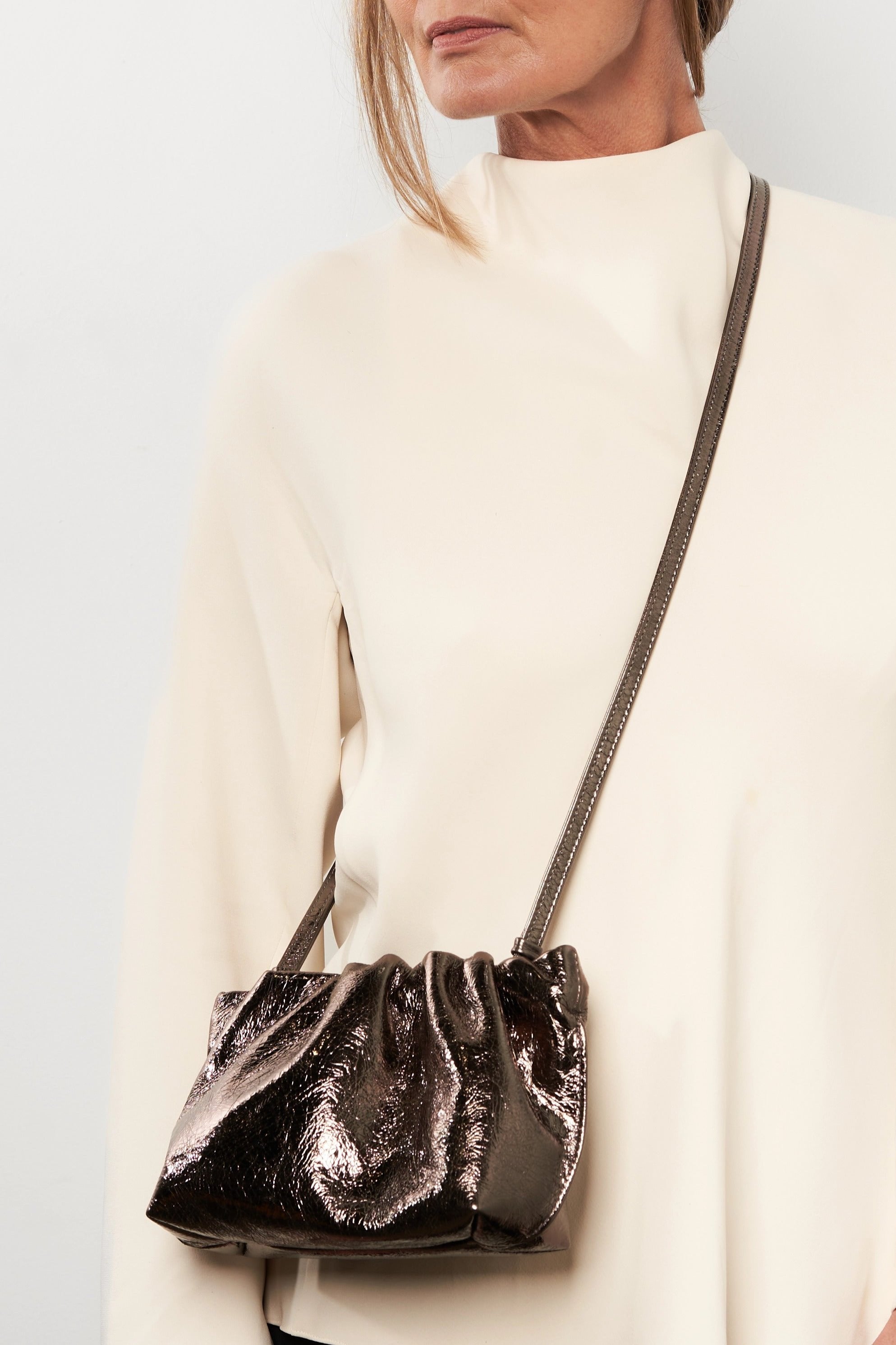 Mini Puffa in Metallic Brown