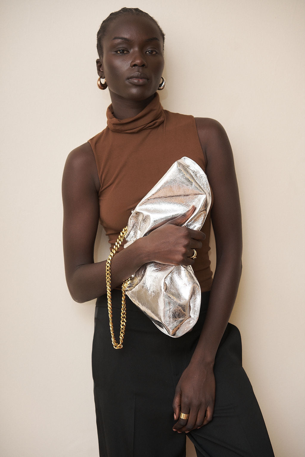 Cloud Bag in Metallic Silver