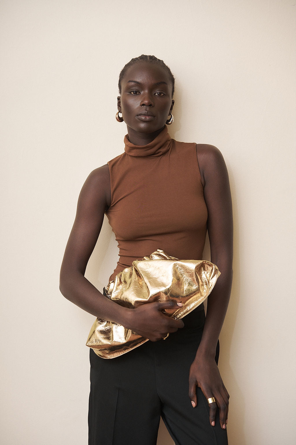 Cloud Bag in Metallic Gold