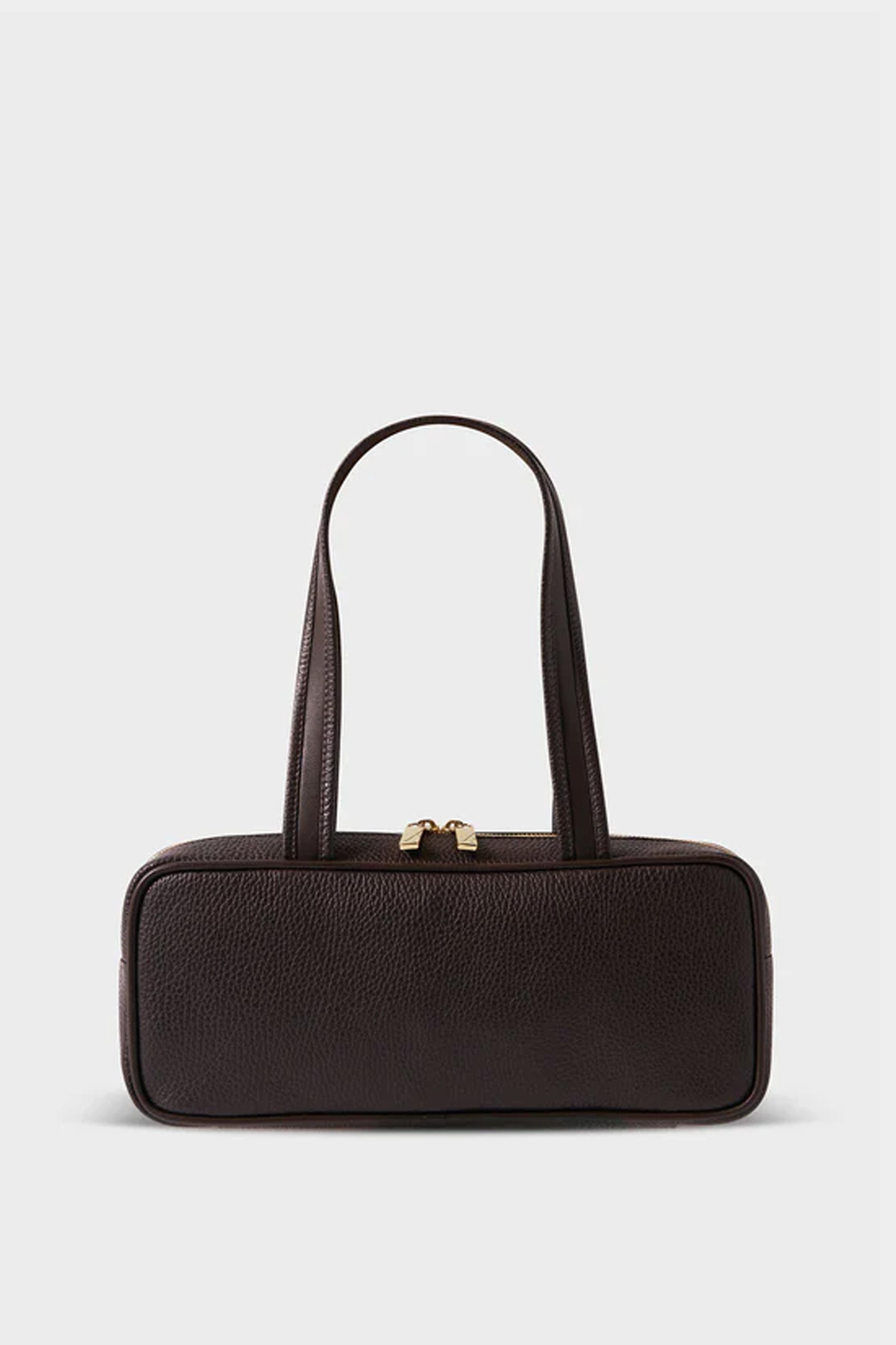 Barry Shoulder Bag in Grain Dark Brown