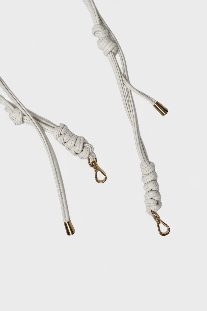 Short Braided Strap in Smooth Off White