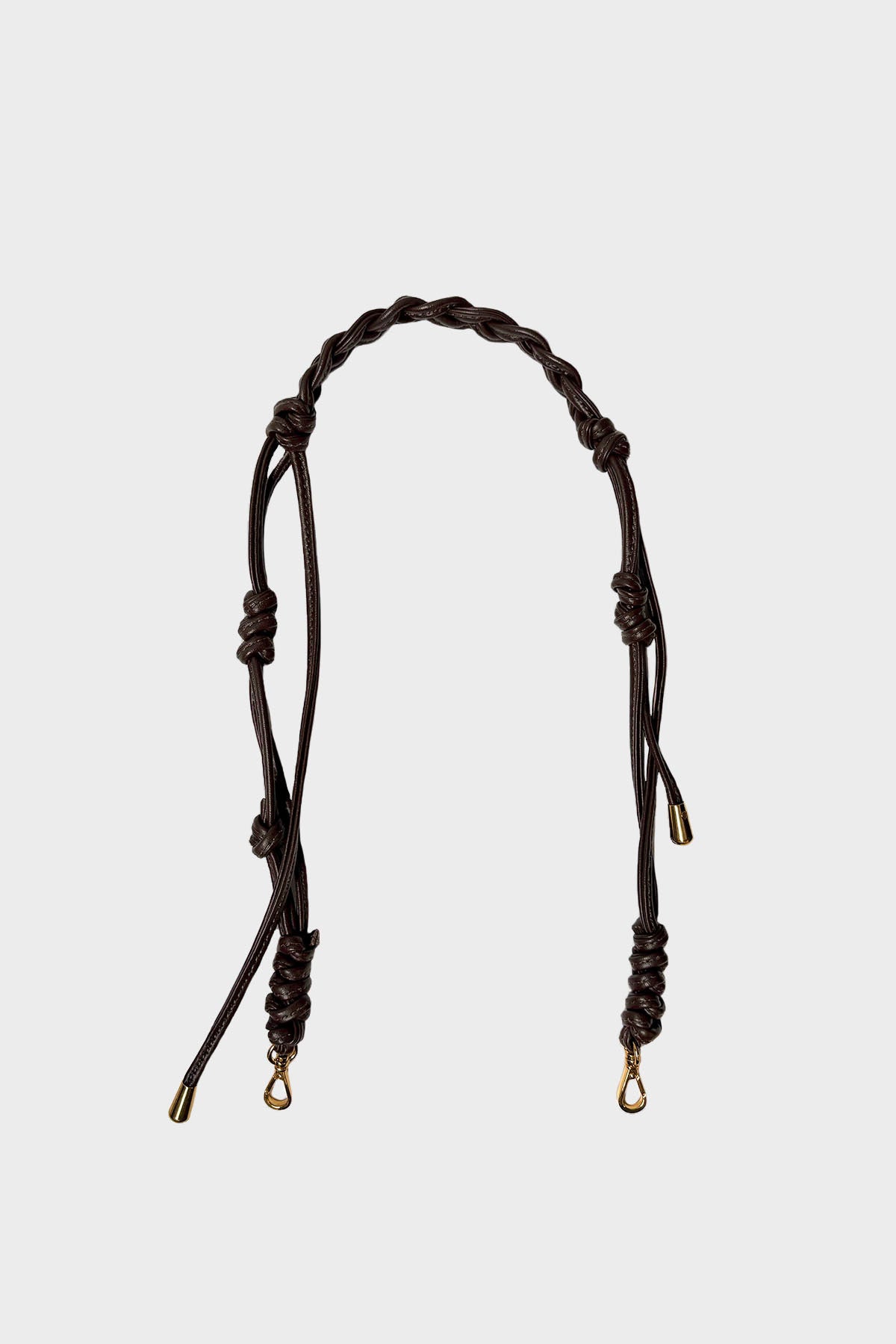 Short Braided Strap in Smooth Dark Brown