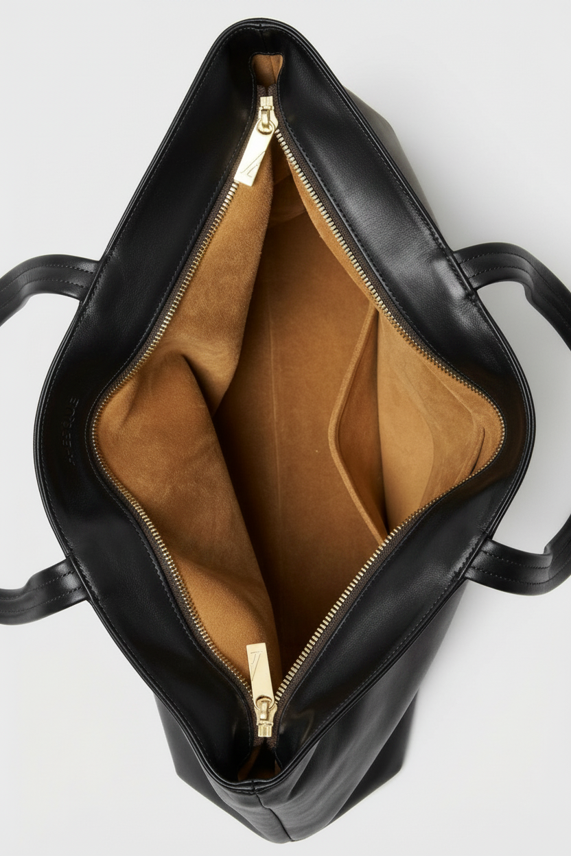 Simple Fold Tote in Smooth Black