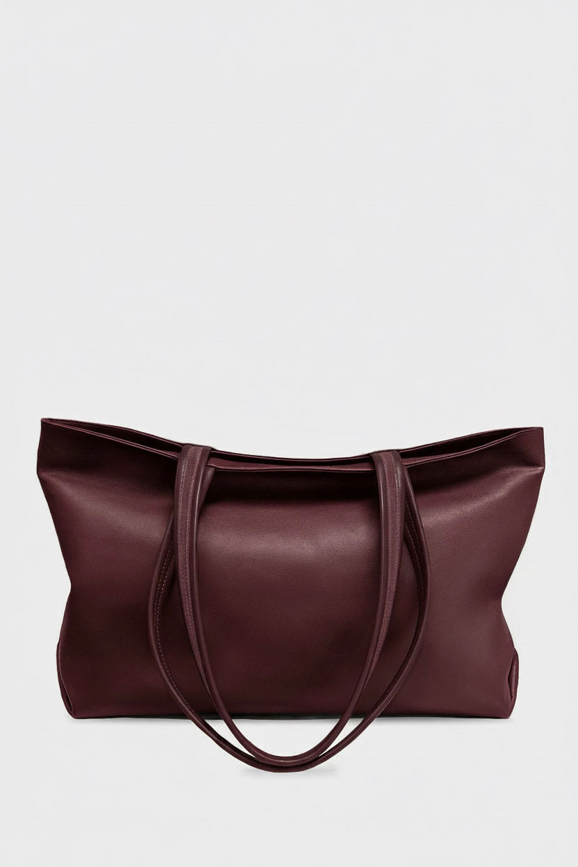 Simple Fold Tote in Smooth Burgundy