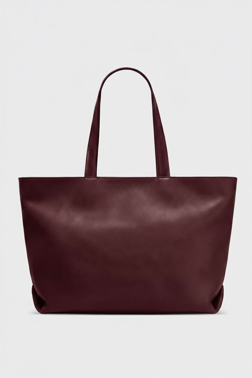 Simple Fold Tote in Smooth Burgundy