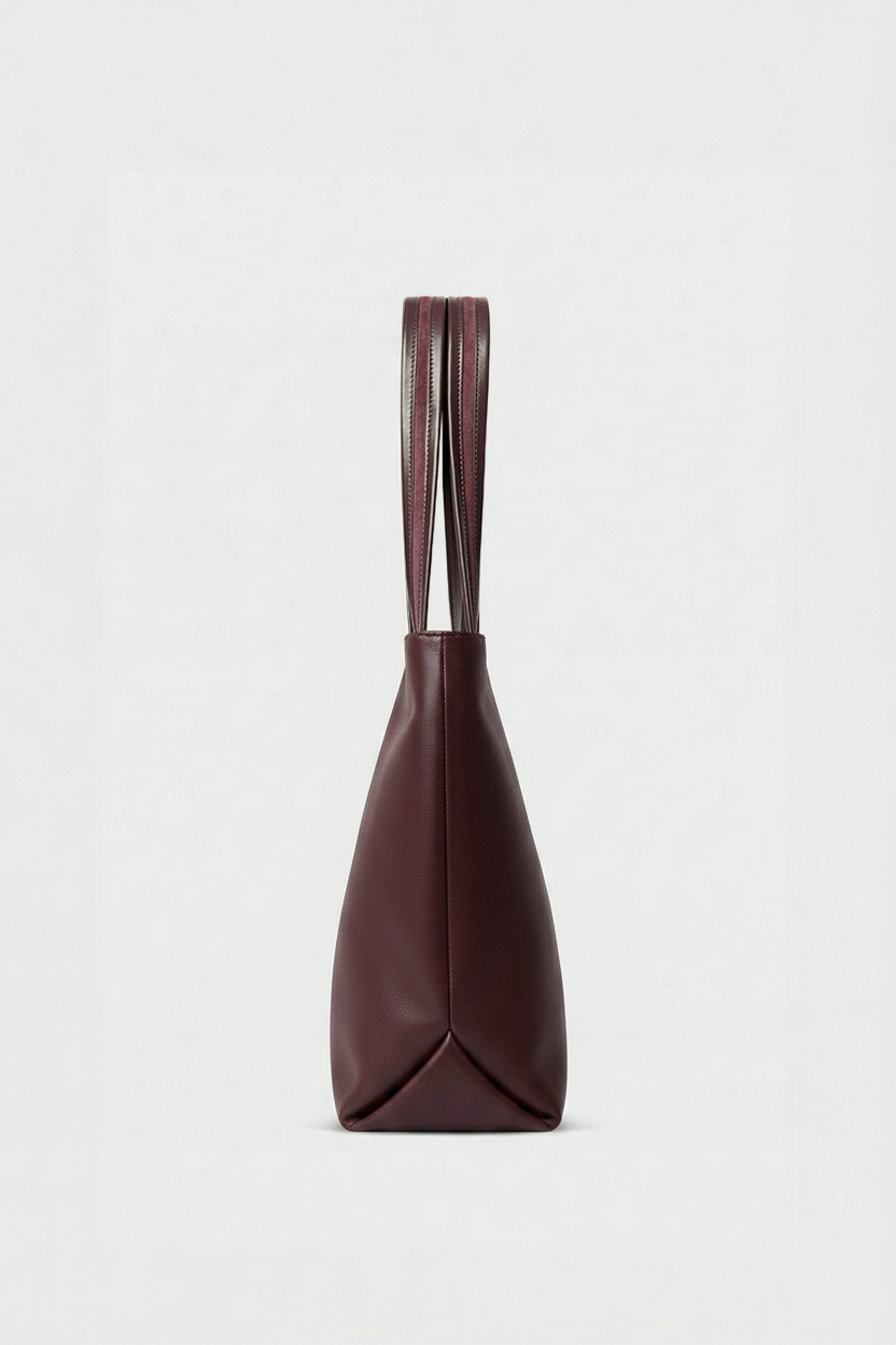 Simple Fold Tote in Smooth Burgundy