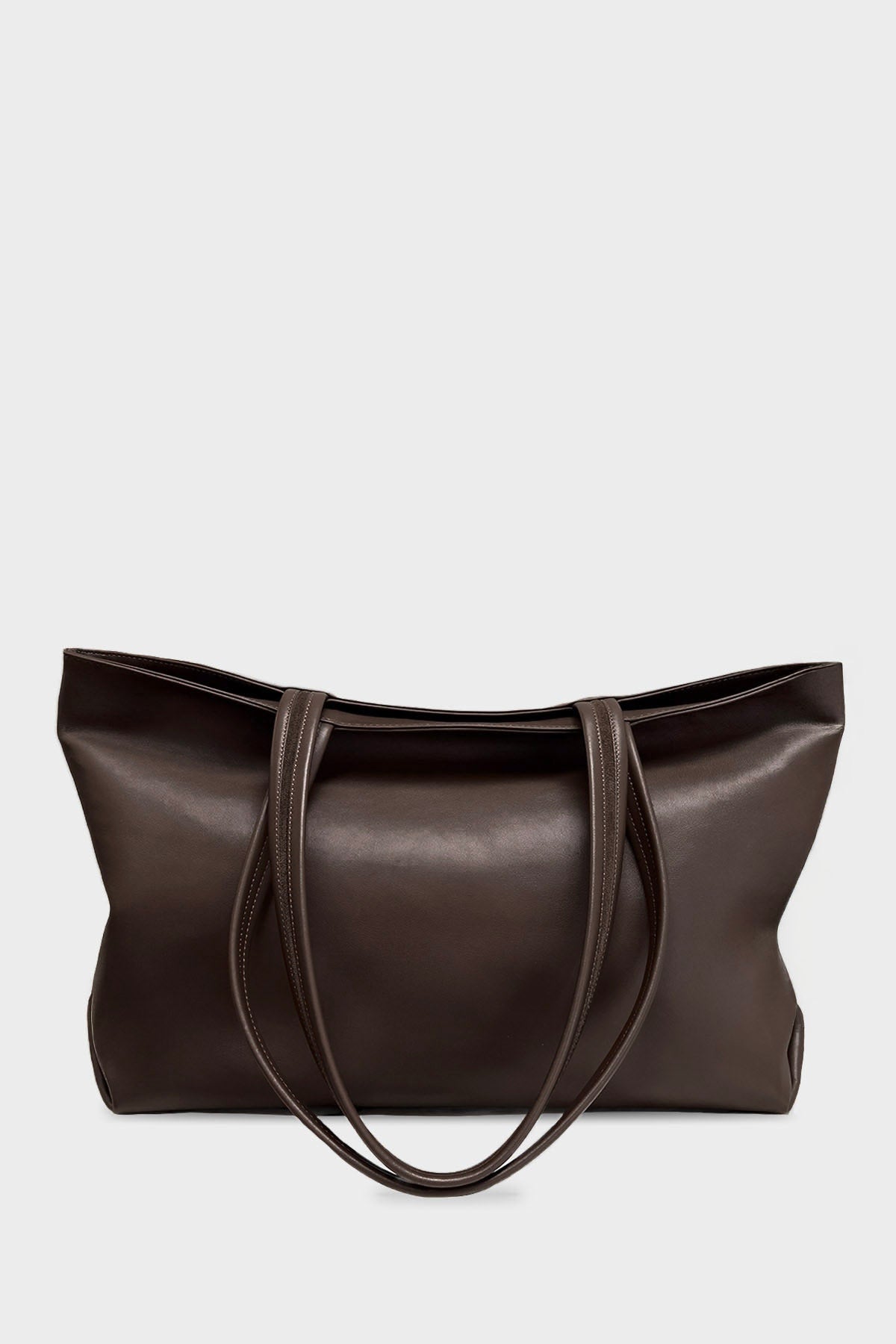 Simple Fold Tote in Smooth Dark Brown