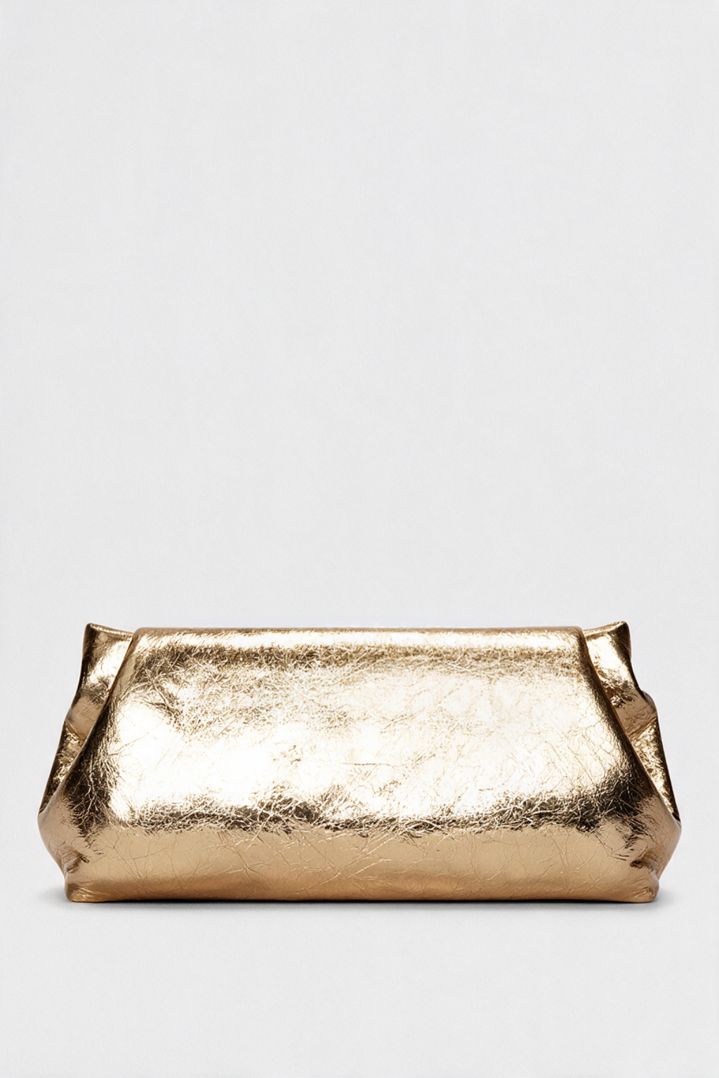 Slim Curve Clutch in Metallic Gold