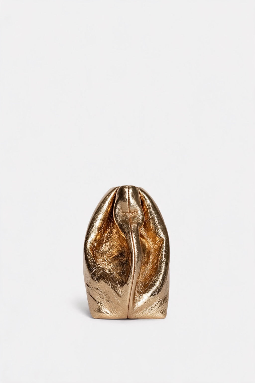Slim Curve Clutch in Metallic Gold